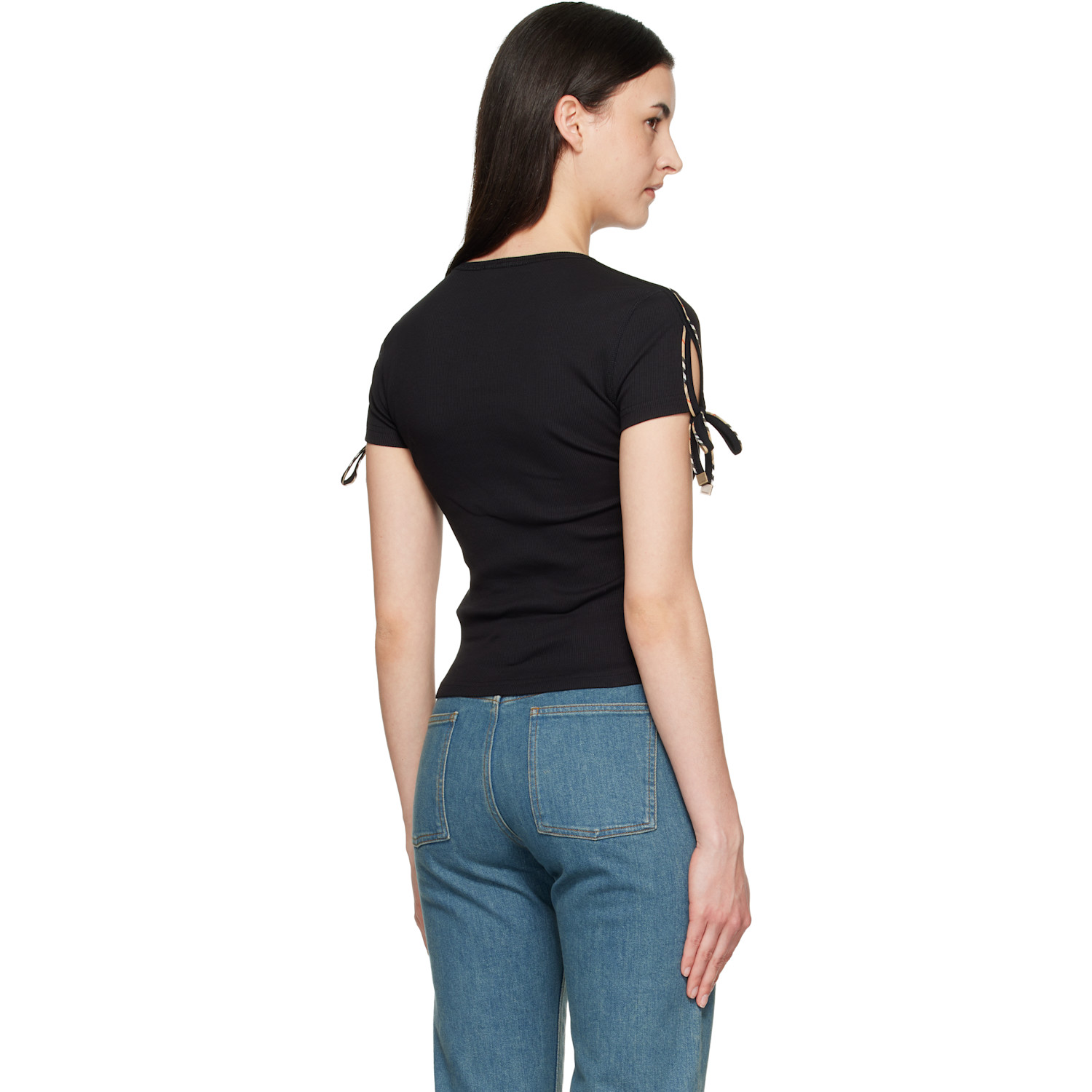  Burberry Black Ribbed T-shirt 