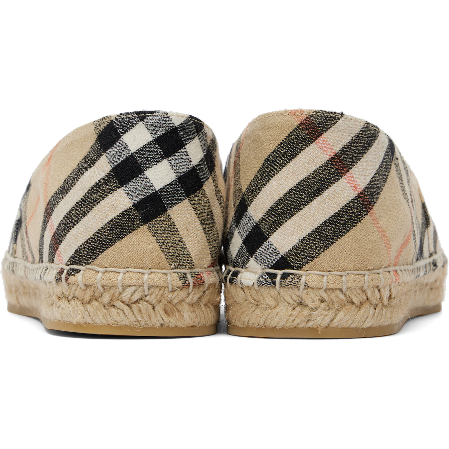  Burberry Beige Check Mews Espadrilles​ 