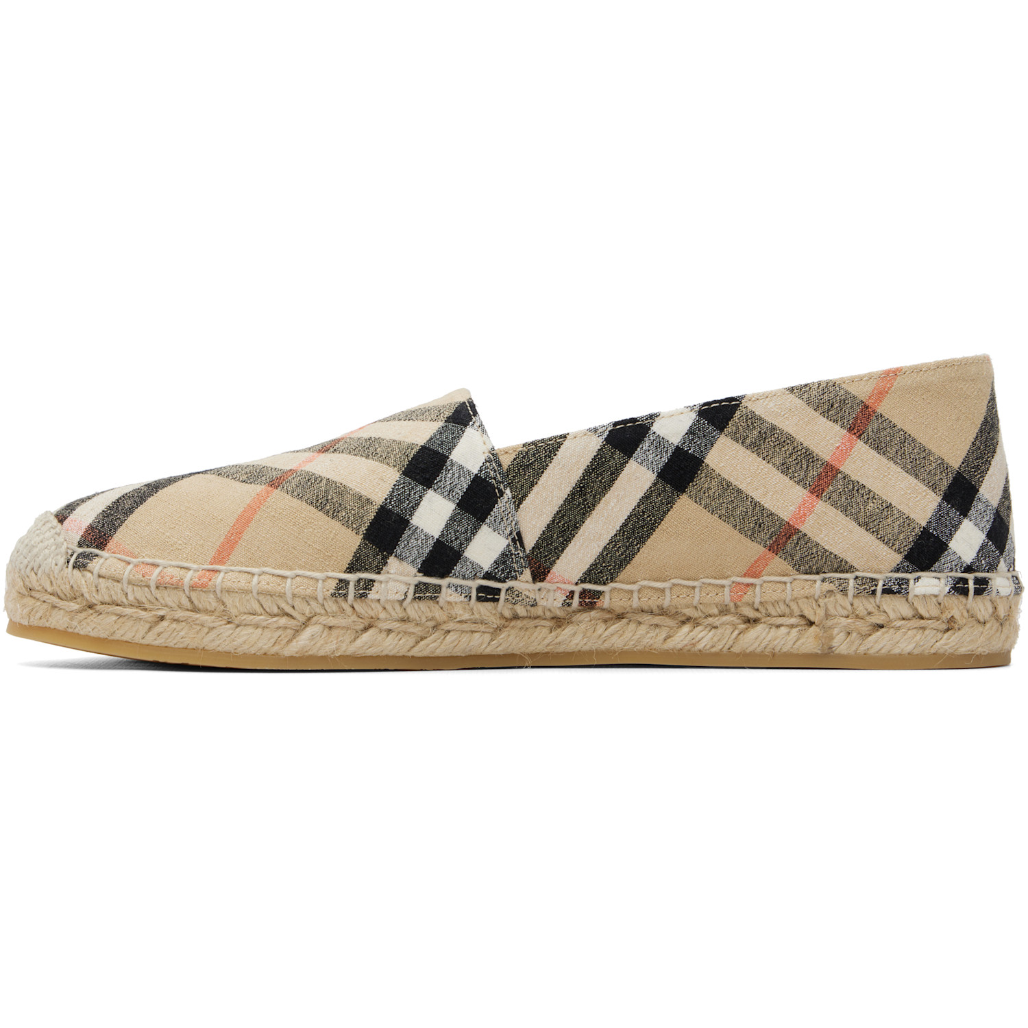  Burberry Beige Check Mews Espadrilles​ 