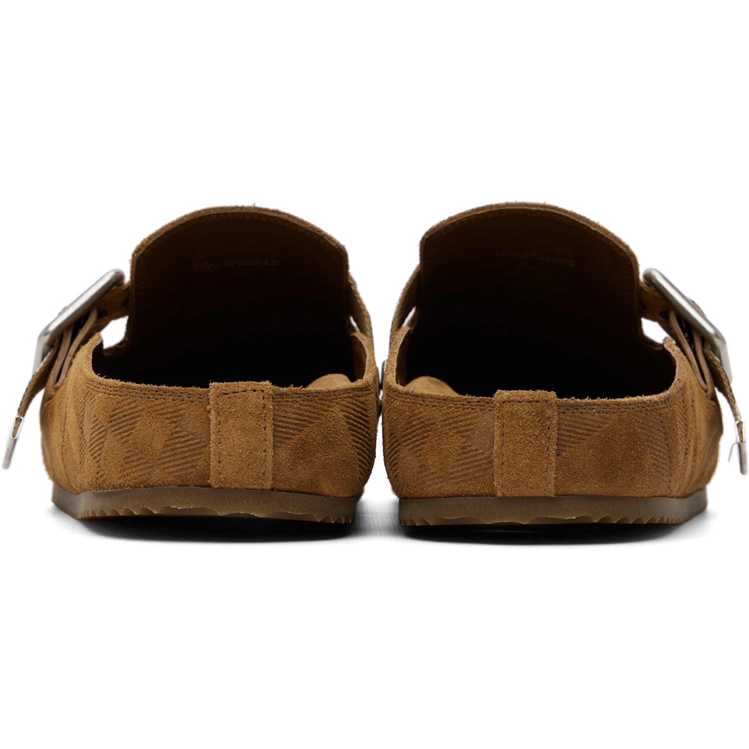  Burberry Tan Check Suede Urchin Loafers 