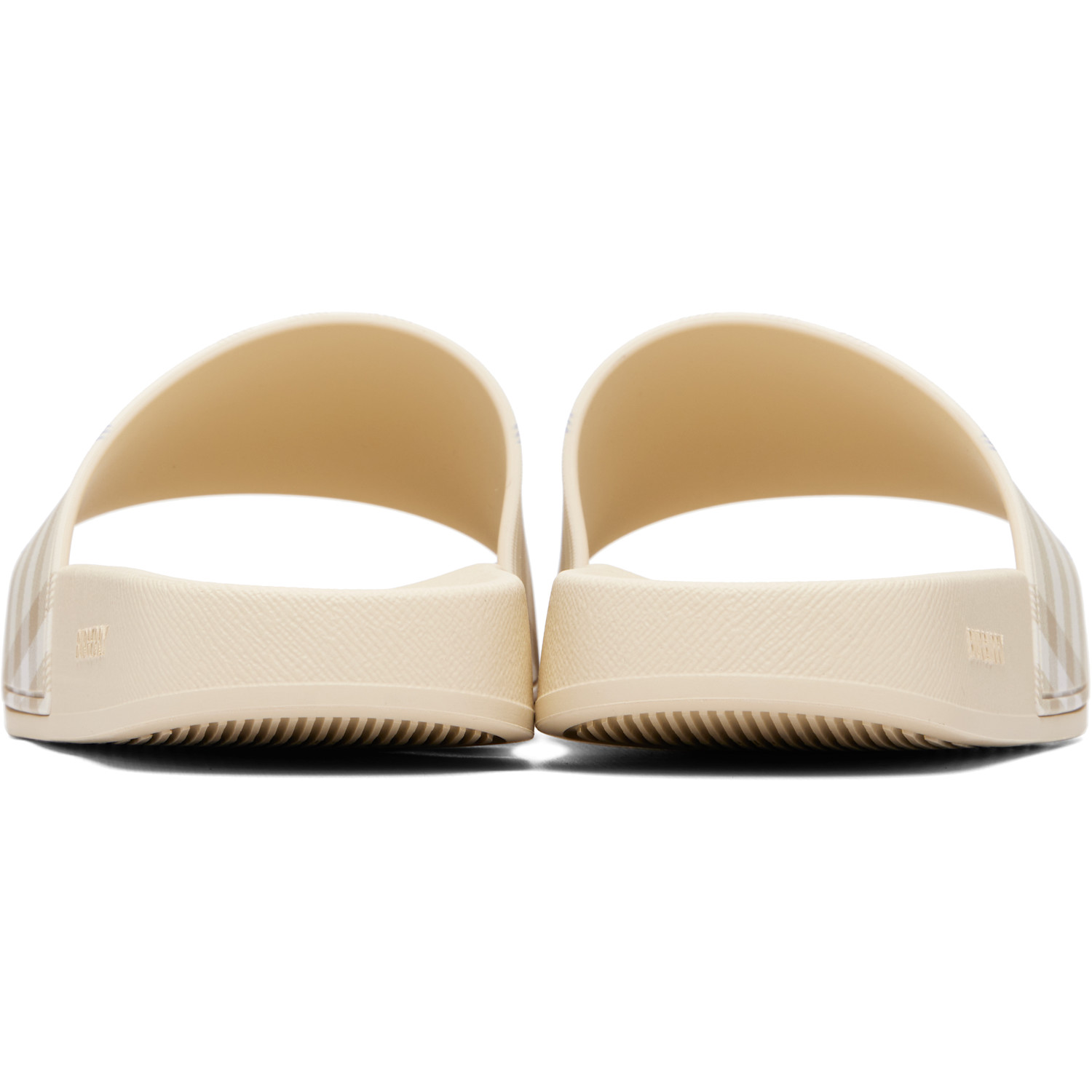  Burberry Beige Check Slides 