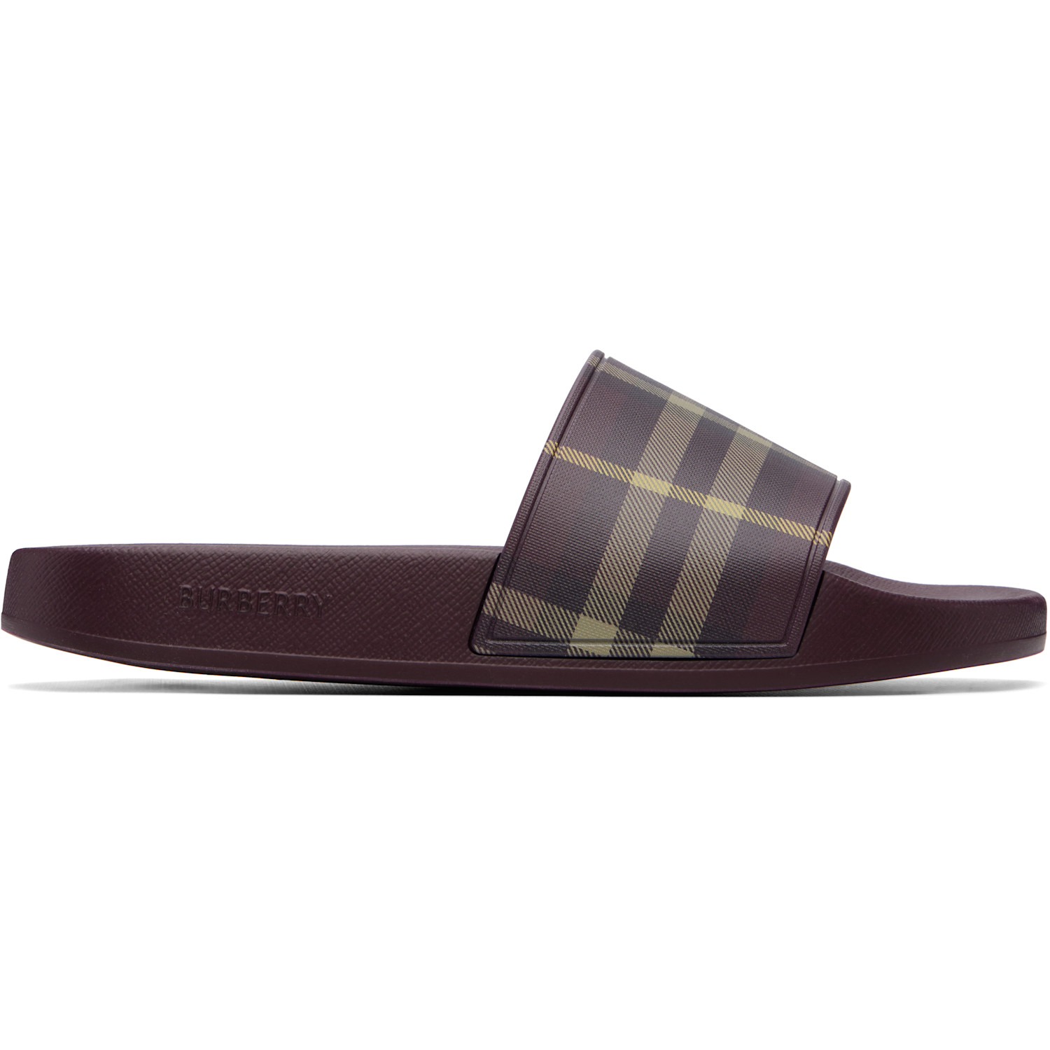 Burberry Burgundy Check Slides