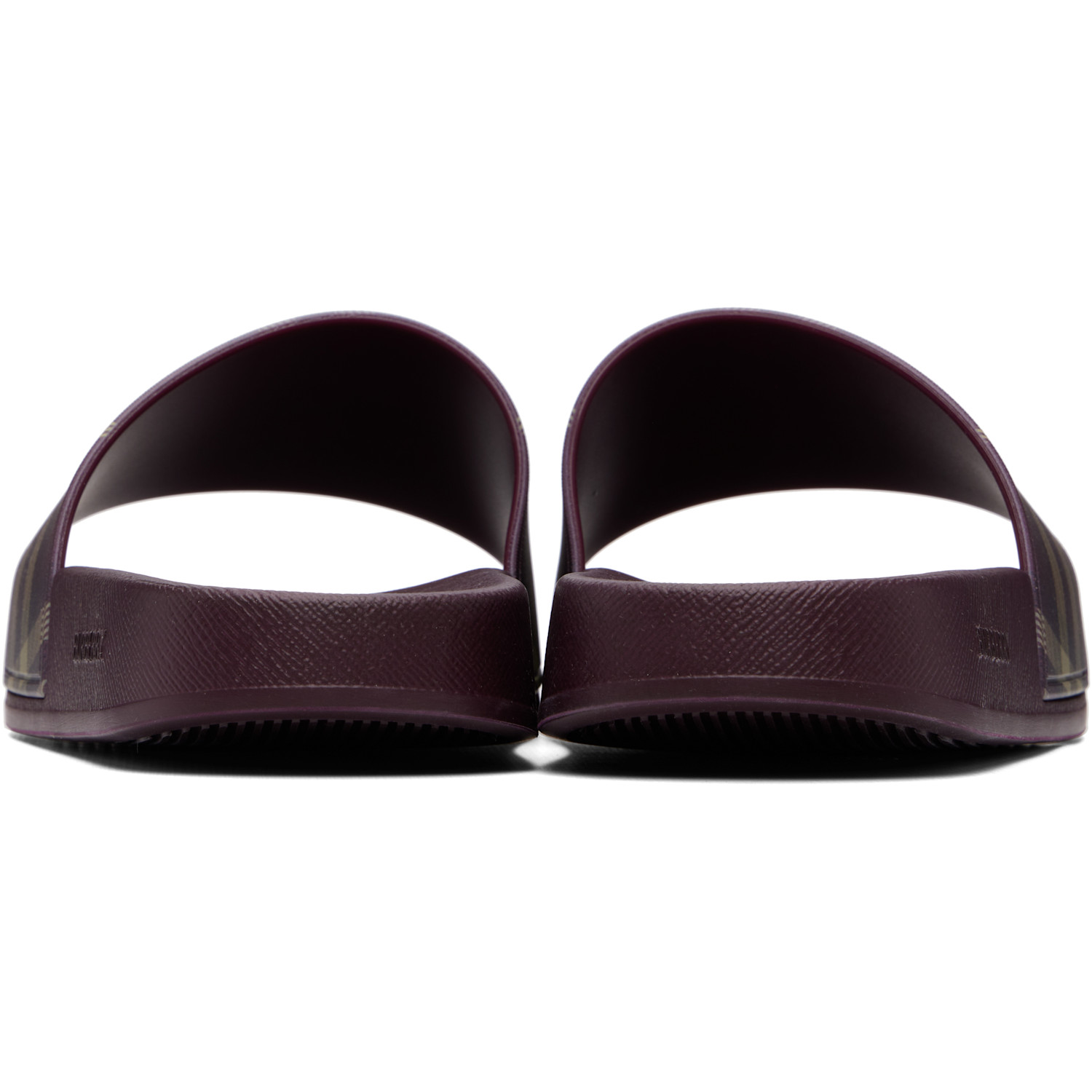  Burberry Burgundy Check Slides 