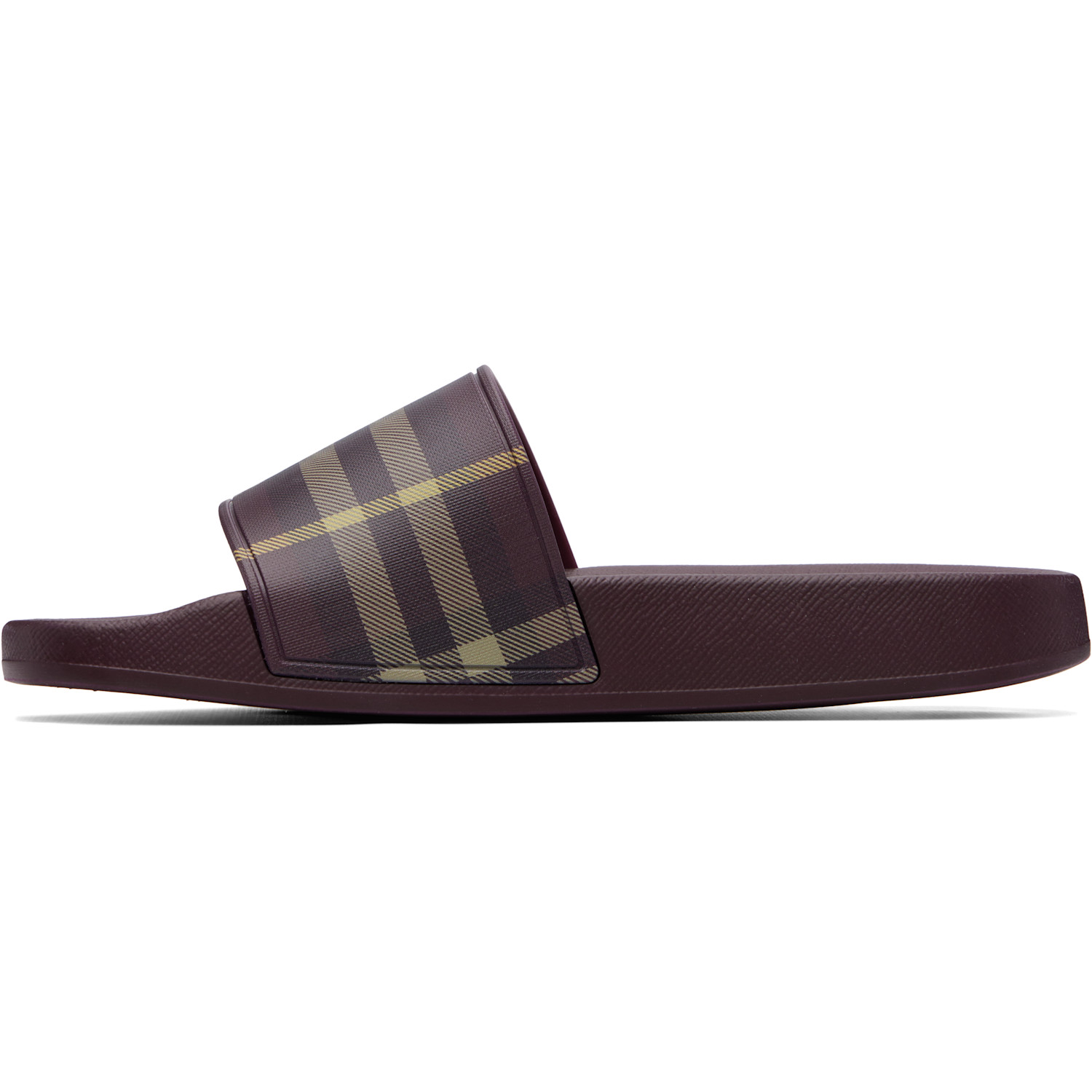 Burberry Burgundy Check Slides 