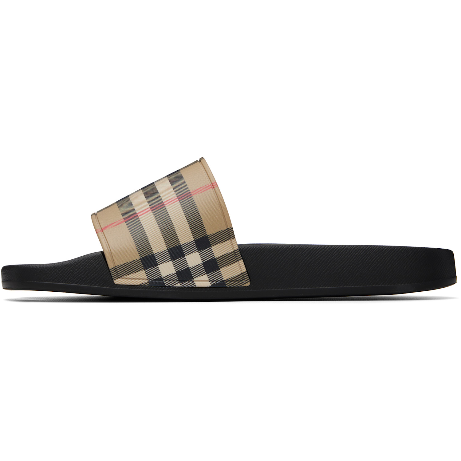  Burberry Beige Check Slides 
