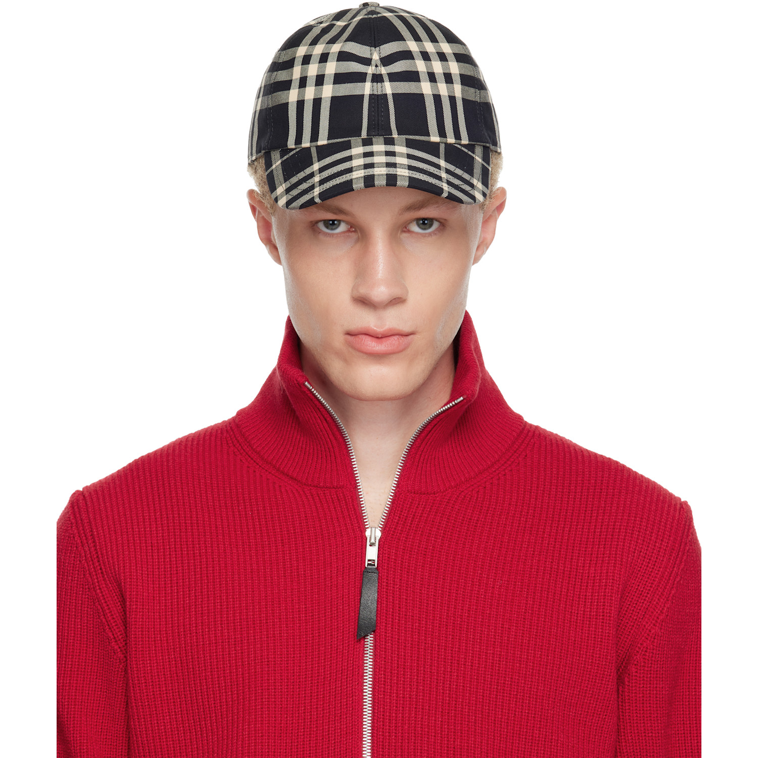 Burberry Black Check Cotton Baseball Cap