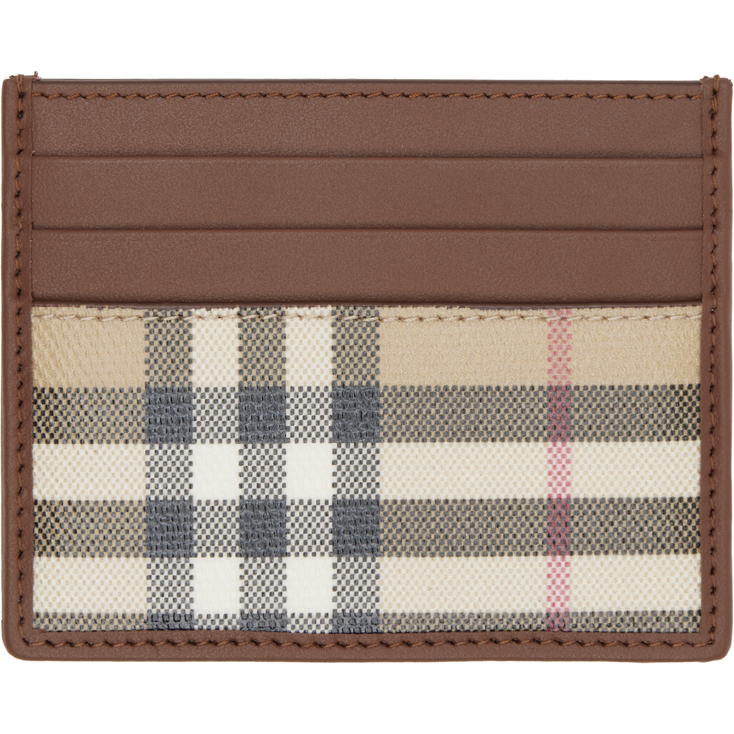  Burberry Brown Check Card Holder 
