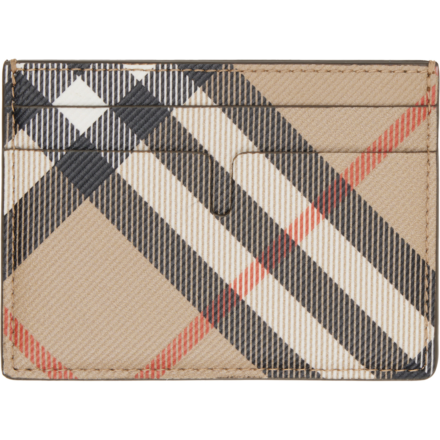  Burberry Beige Check Card Holder 