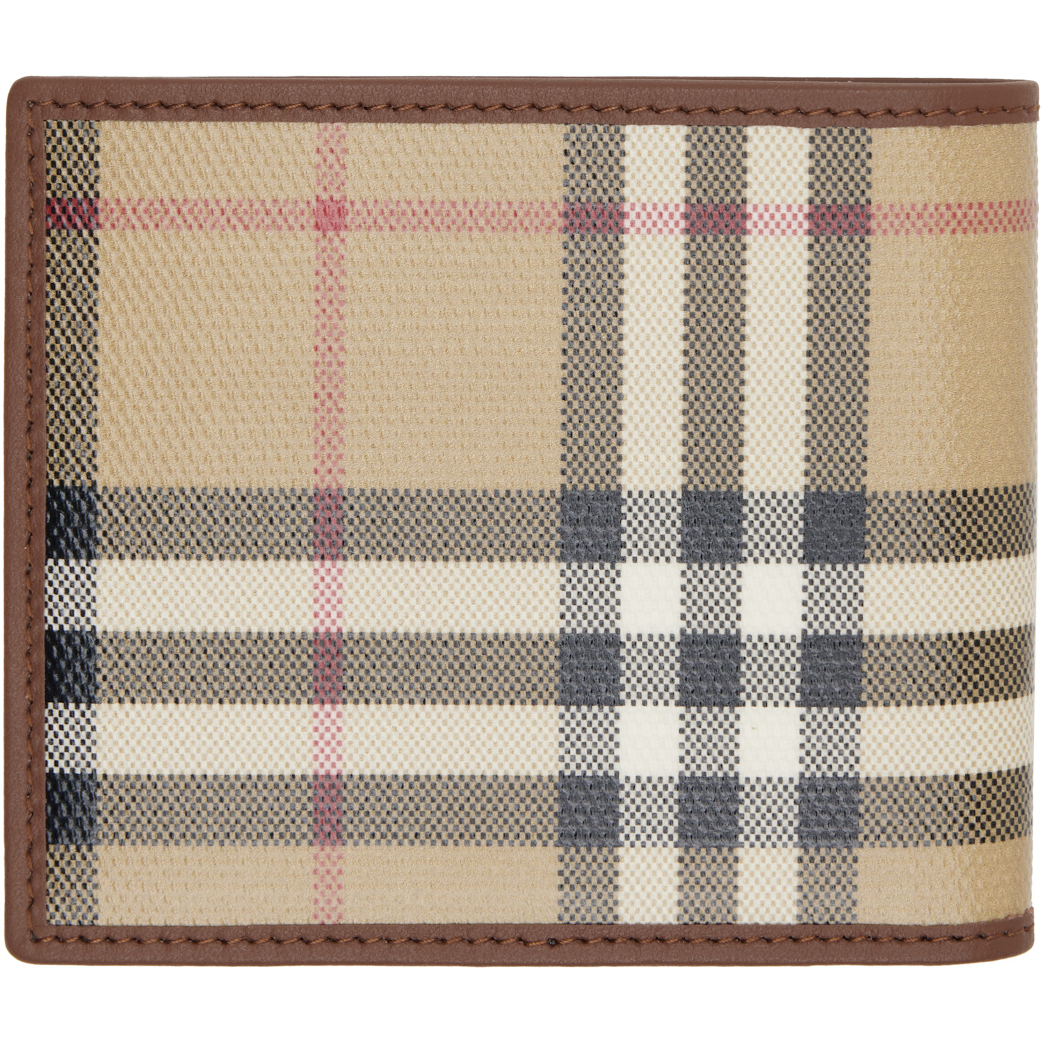  Burberry Beige Check Bifold Wallet 