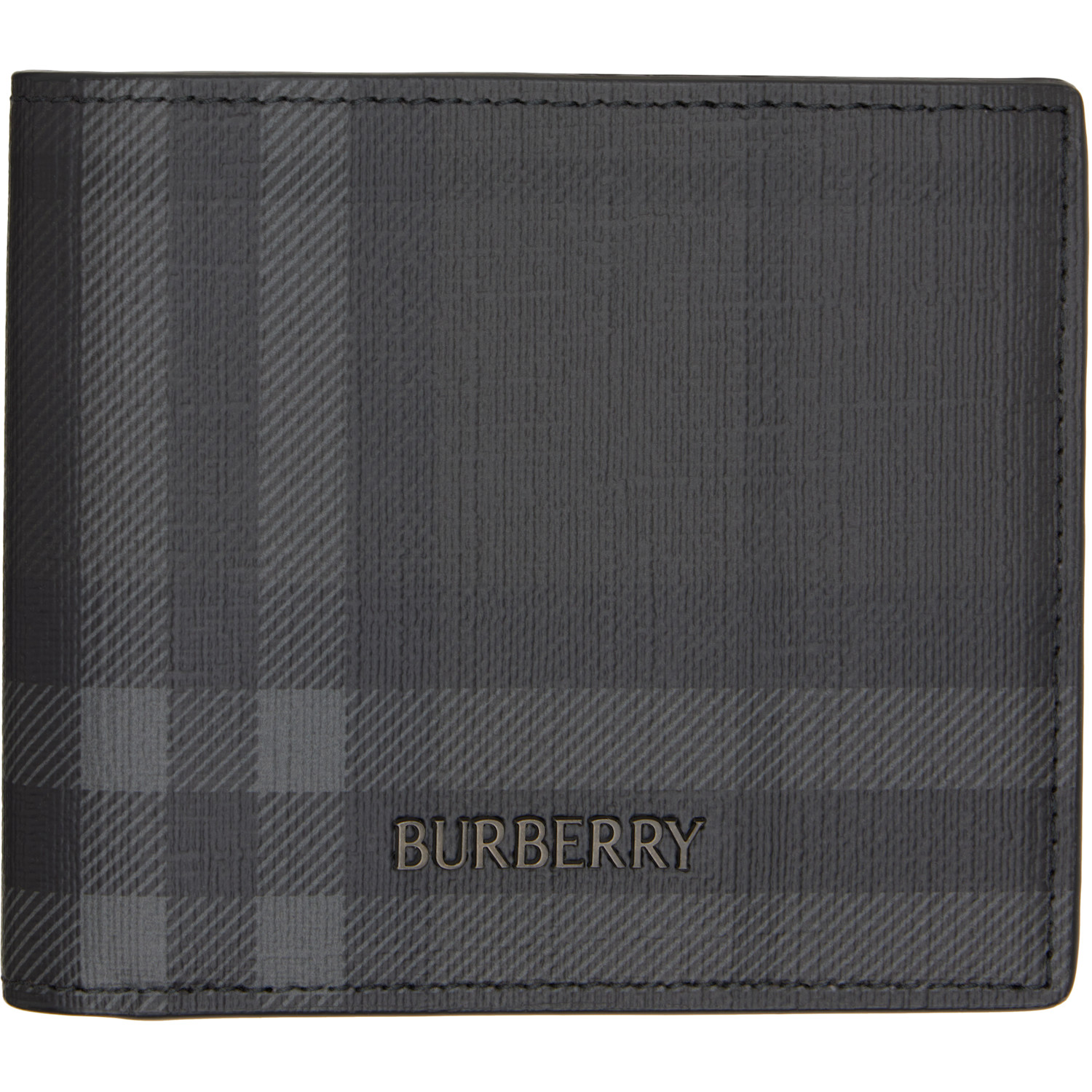 Burberry Gray City Check Bifold Wallet