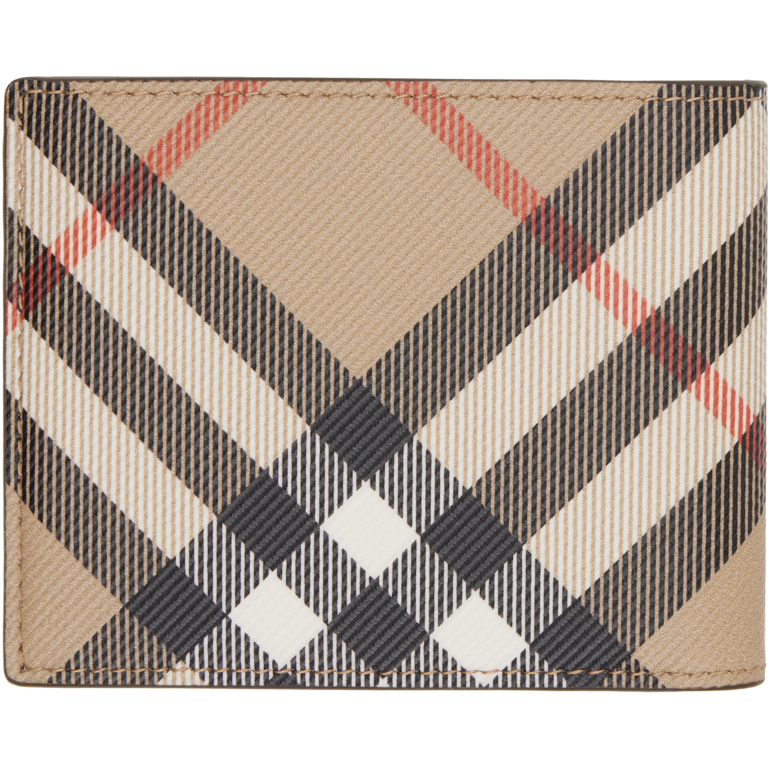  Burberry Beige Check Slim Bifold Wallet 