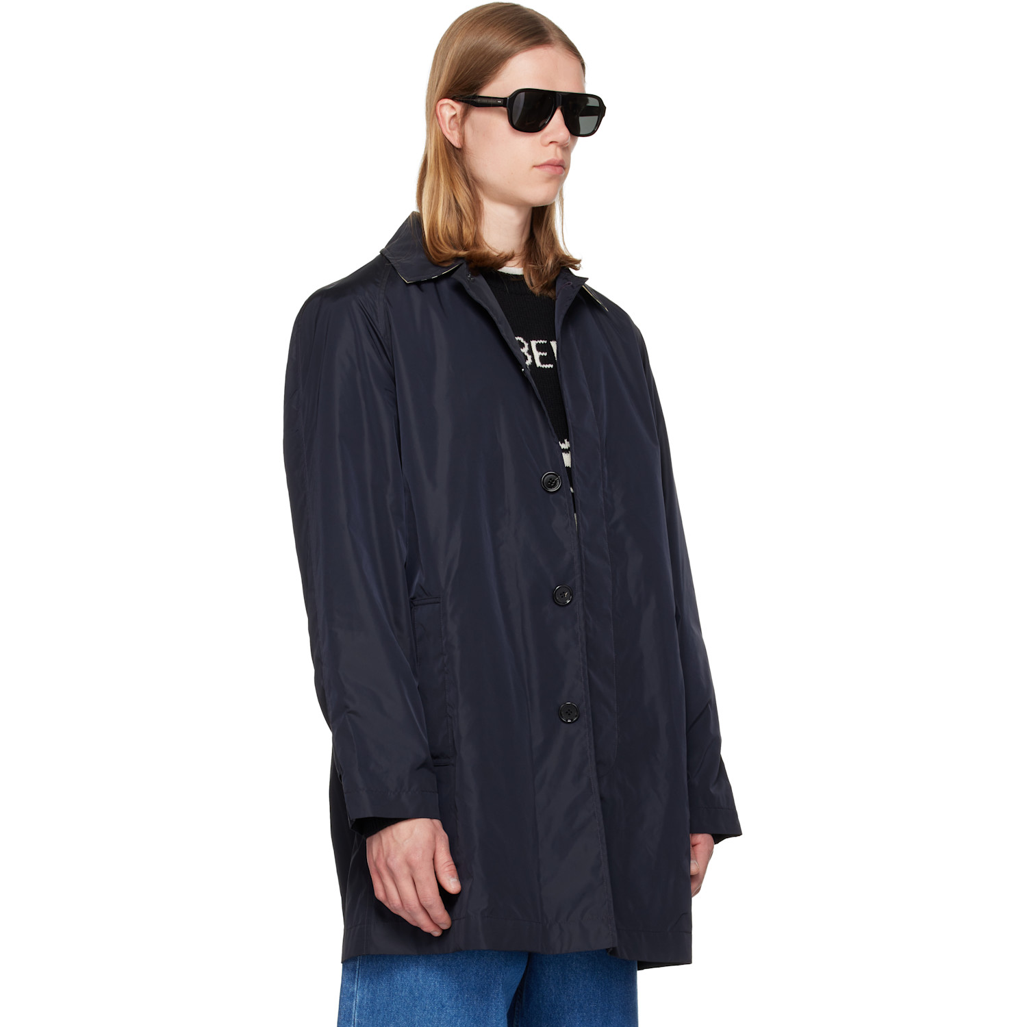  Burberry Navy Ridgewood Coat 