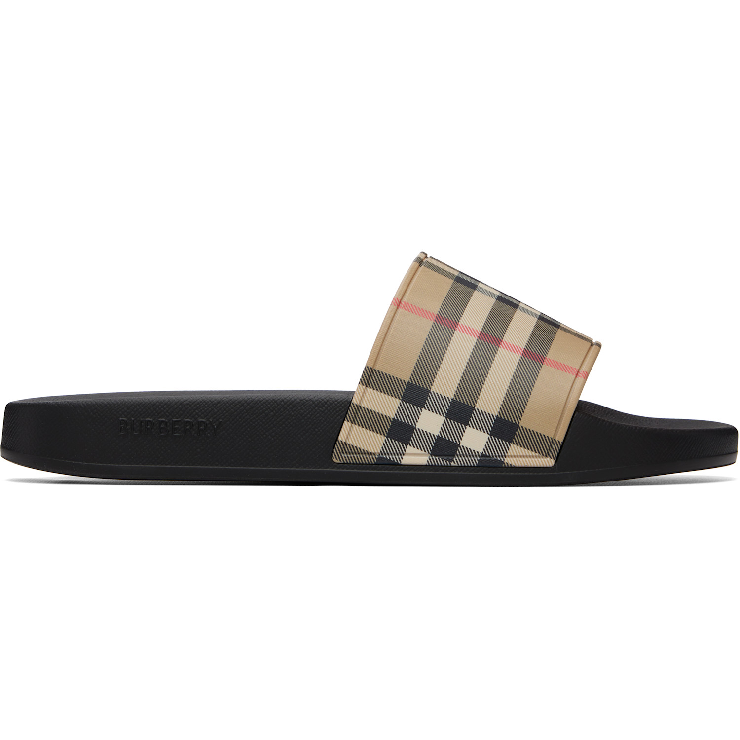 Burberry Beige Check Slides