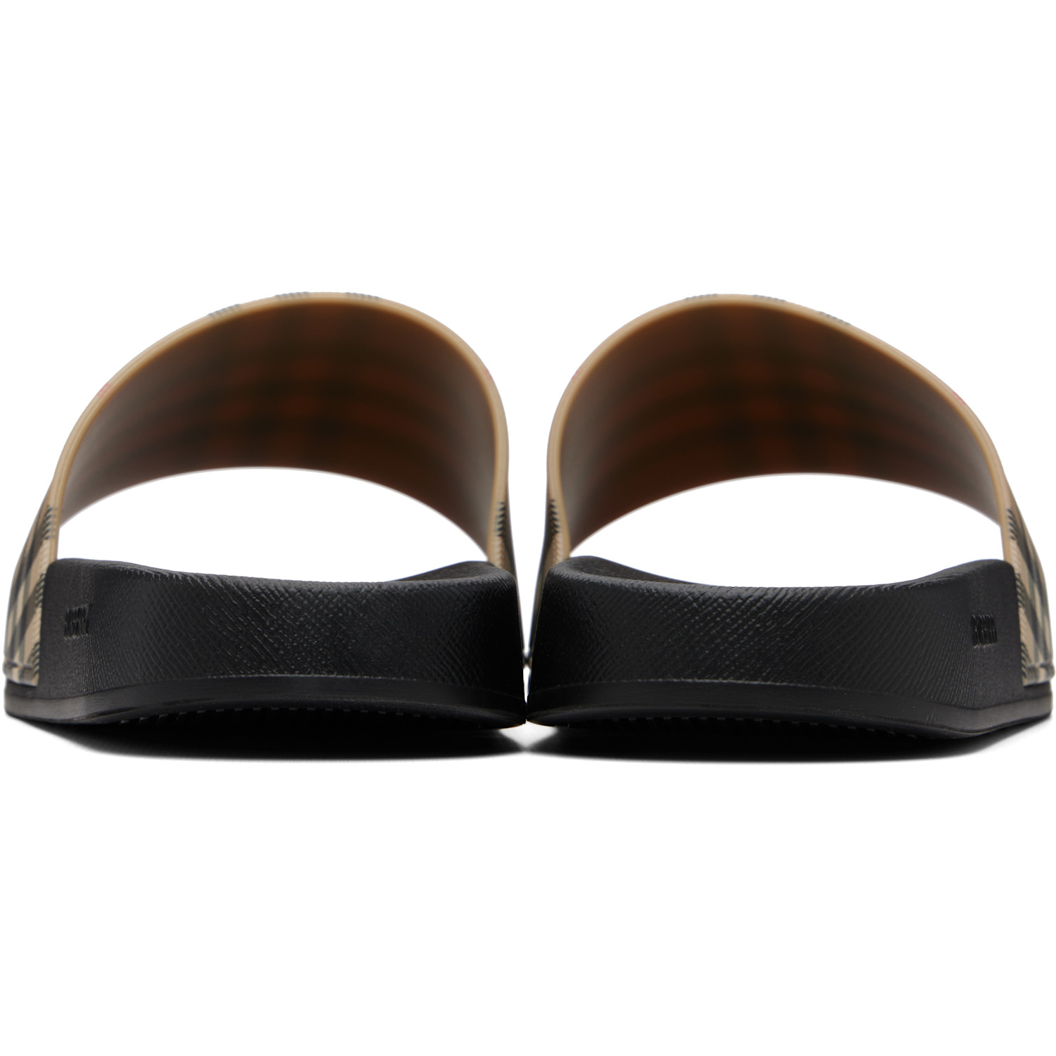  Burberry Beige Check Slides 