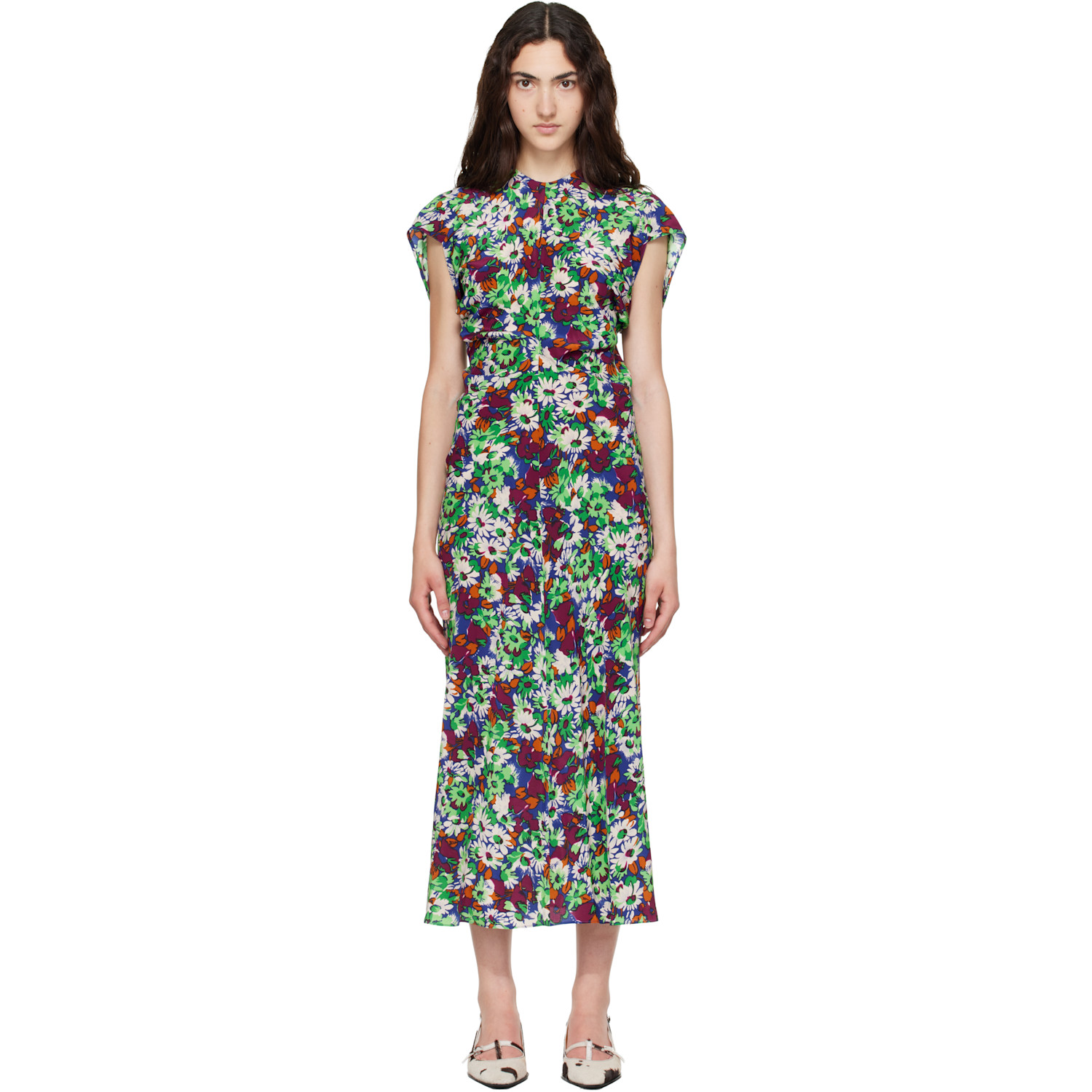 Marni Multicolor Florals Midi Dress