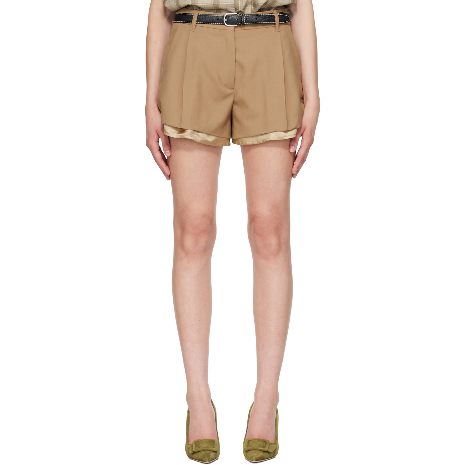 Marni Tan Virgin Wool Shorts