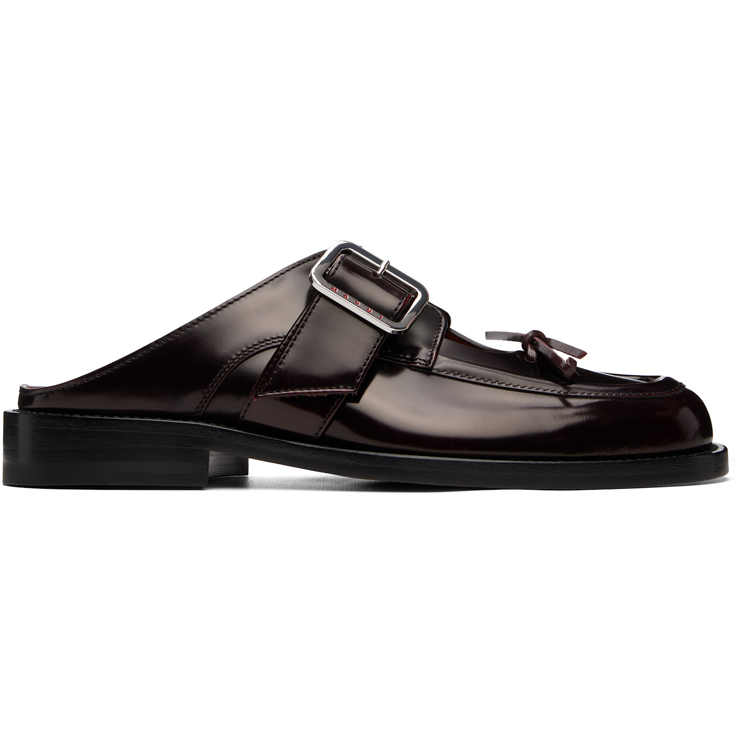 Marni Burgundy Bambi Buckle Slip-on Loafers
