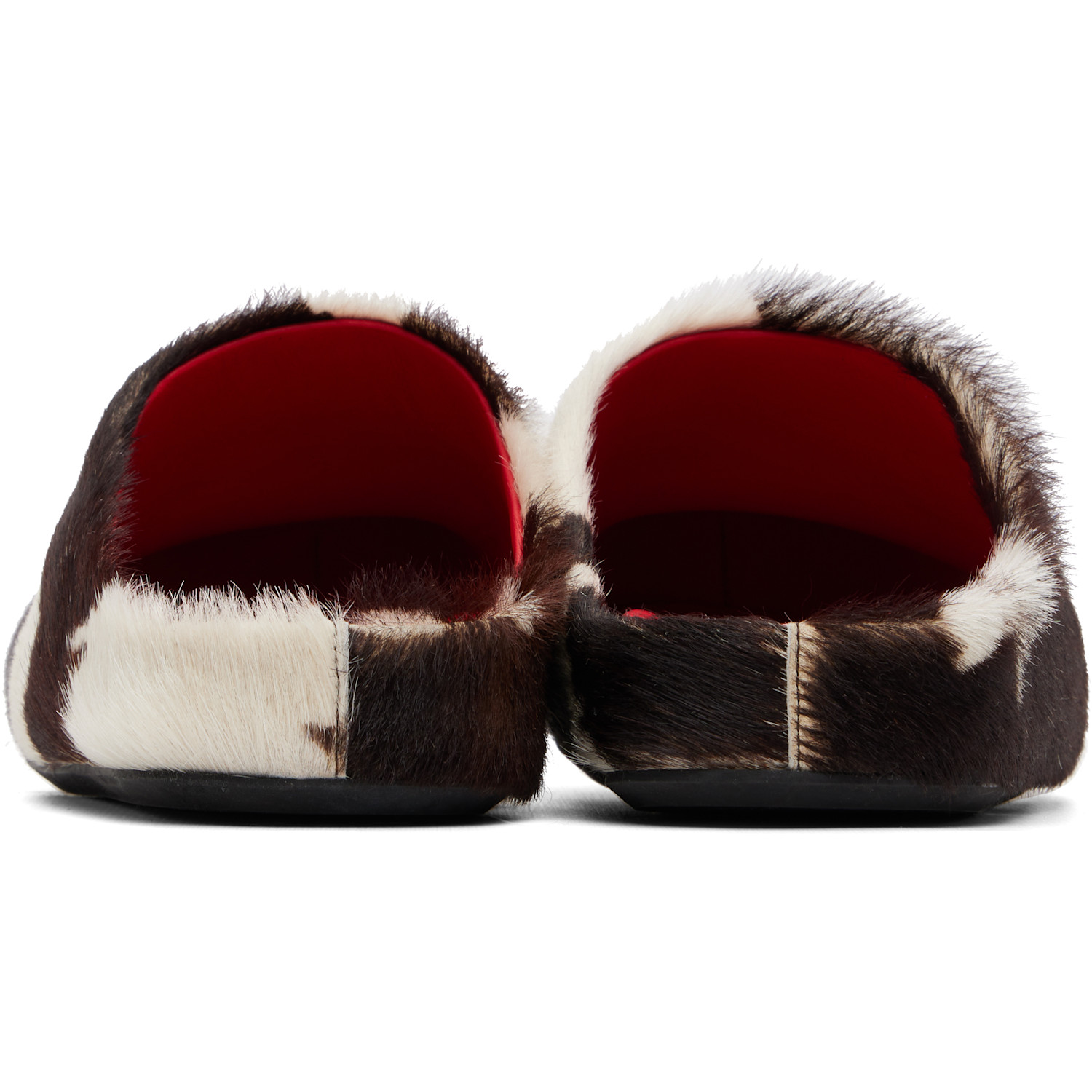  Marni White & Brown Fussbett Sabot Slip-on Loafers 