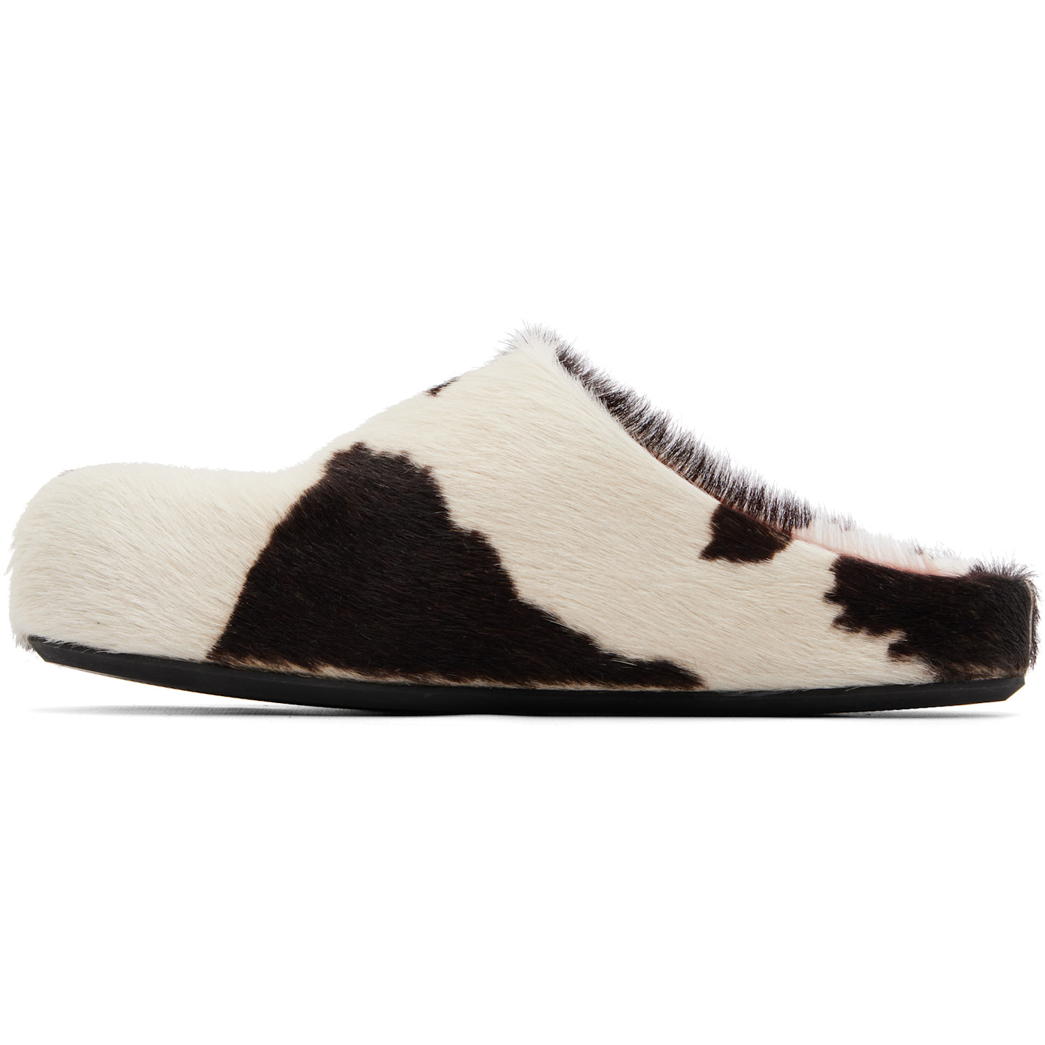  Marni White & Brown Fussbett Sabot Slip-on Loafers 