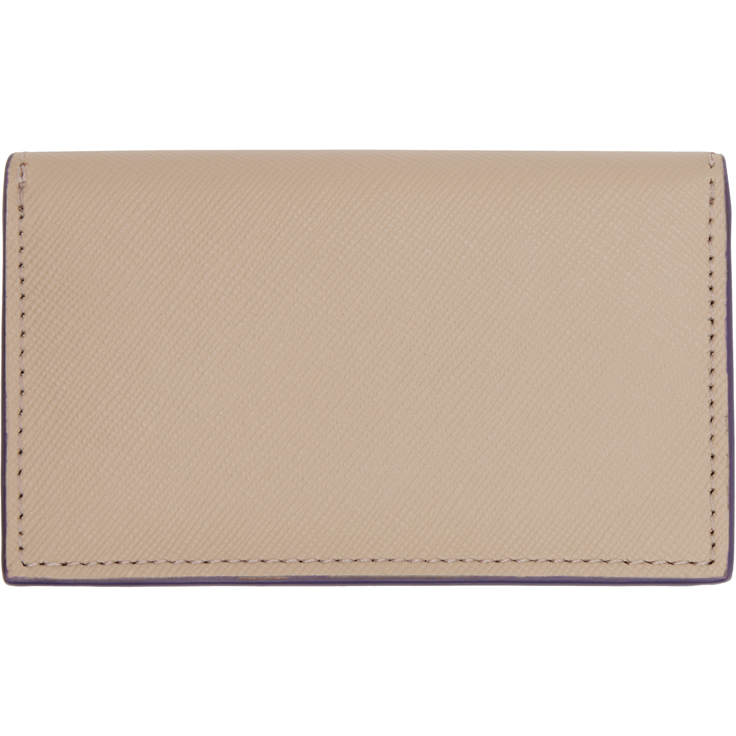  Marni Beige & Burgundy Saffiano Card Holder 