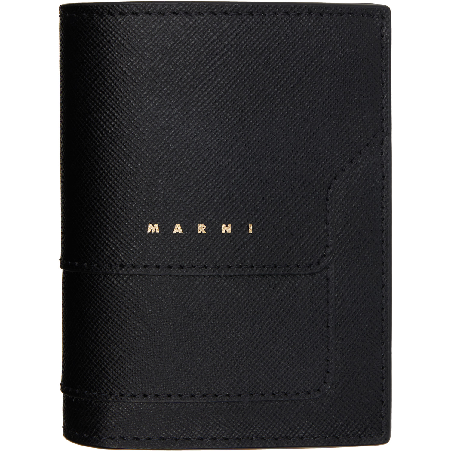Marni Black Saffiano Leather Bi-Fold Wallet