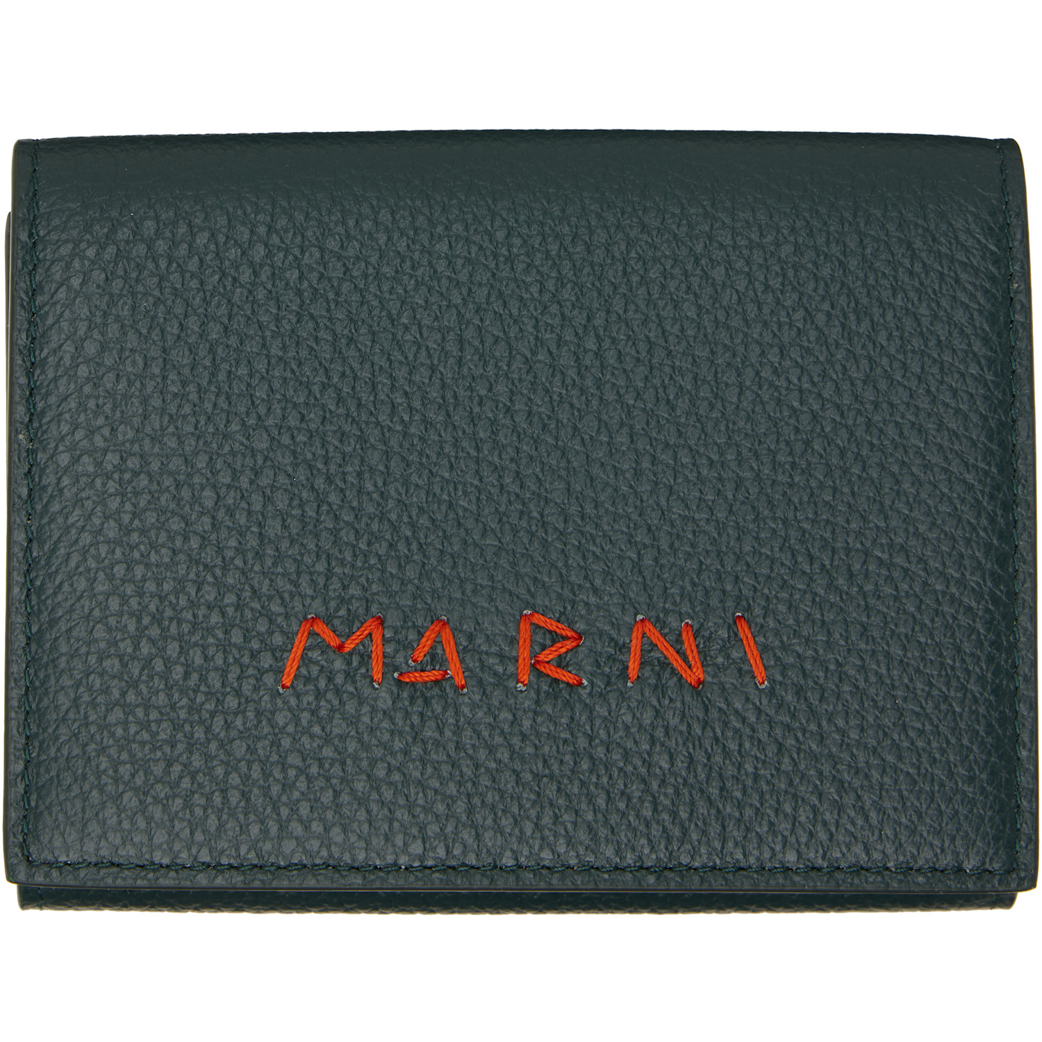 Marni Green 'Marni Mending' Leather Trifold Wallet