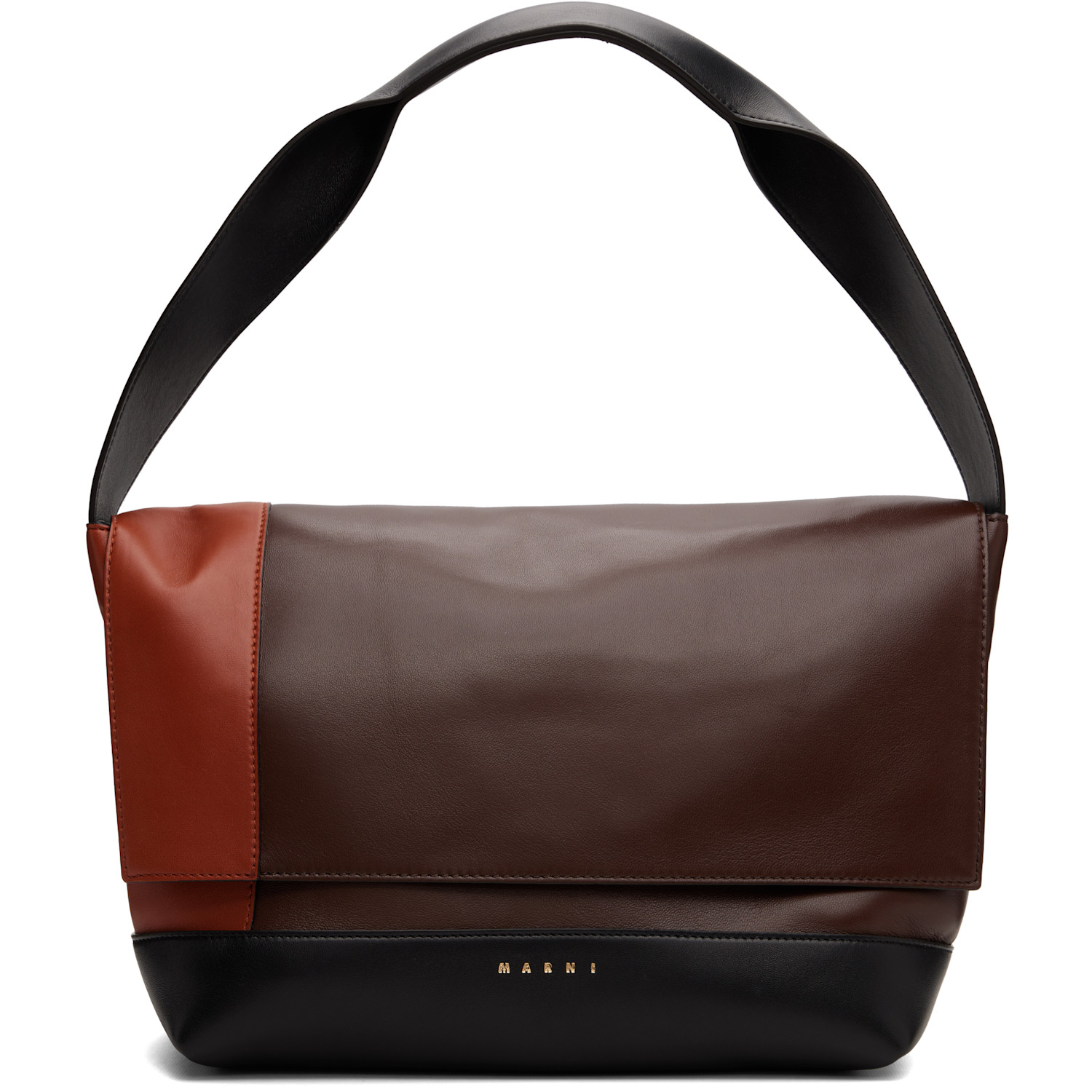 Marni Brown & Orange Pod Pochette New Handle Bag