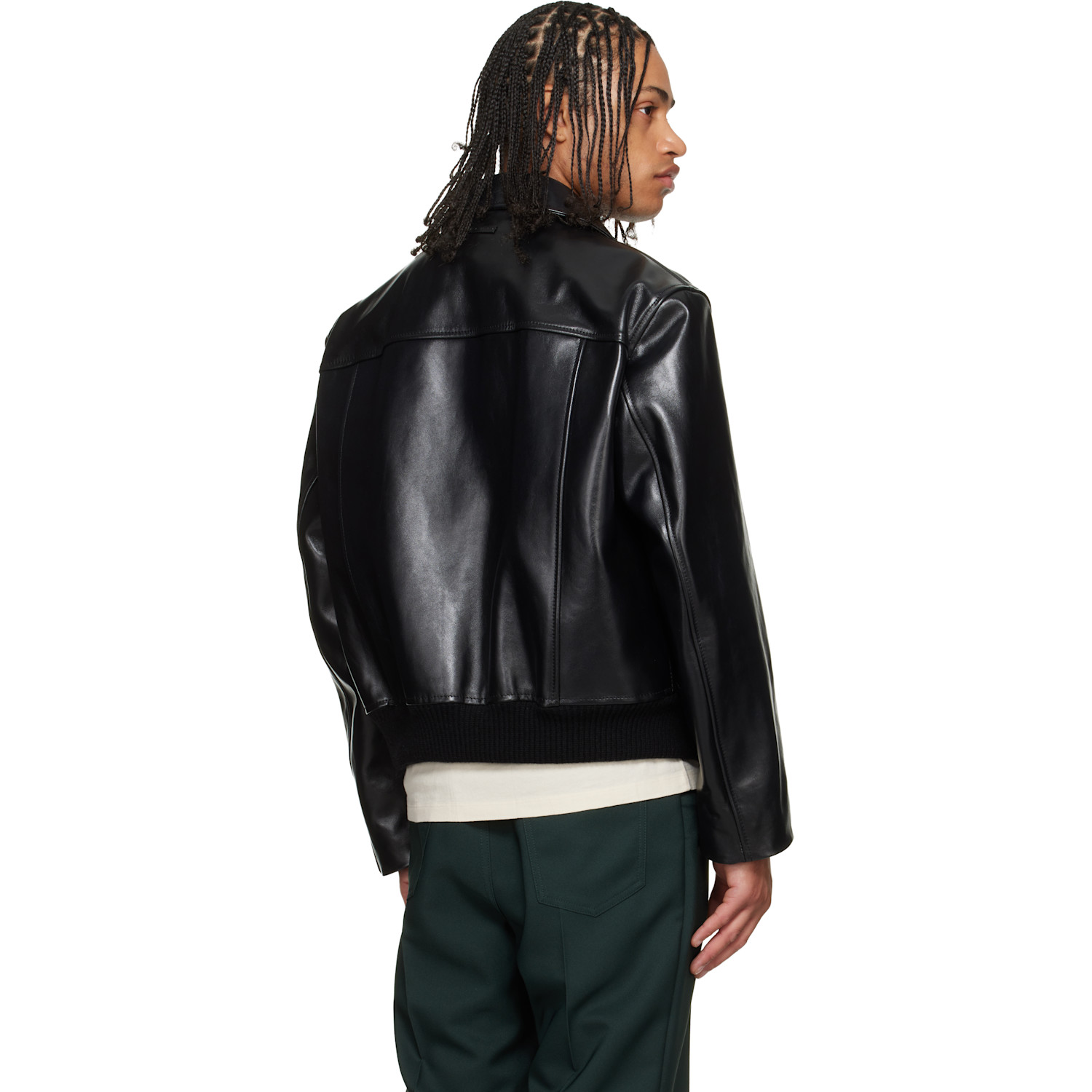  Marni Black Buffed Leather Jacket 