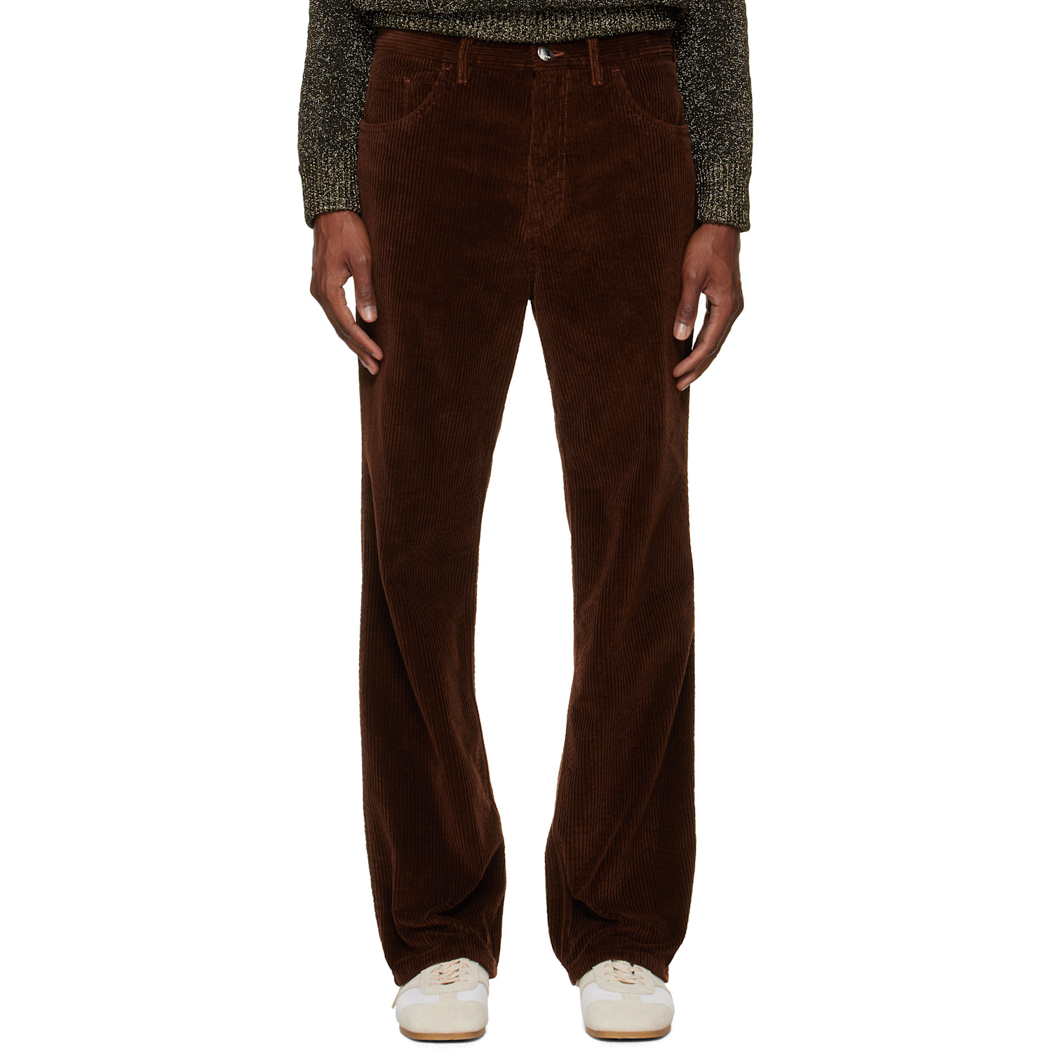 Marni Brown Corduroy Flared Trousers