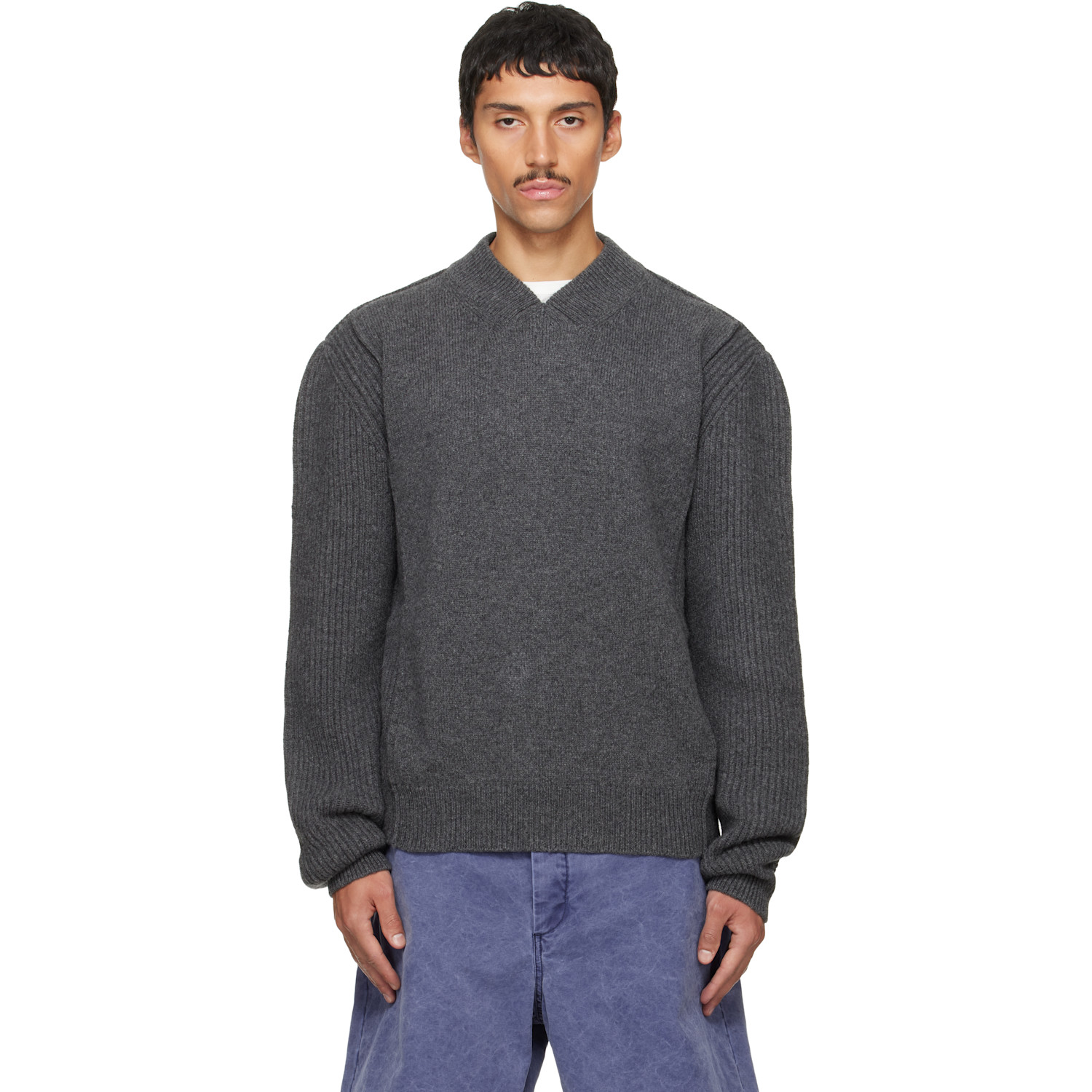 Marni Gray V Neck Sweater