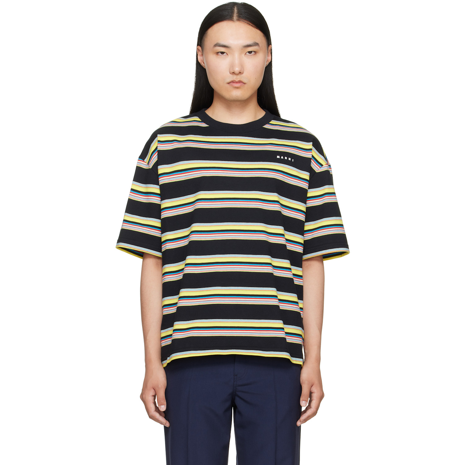 Marni Black & Yellow Striped T-shirt