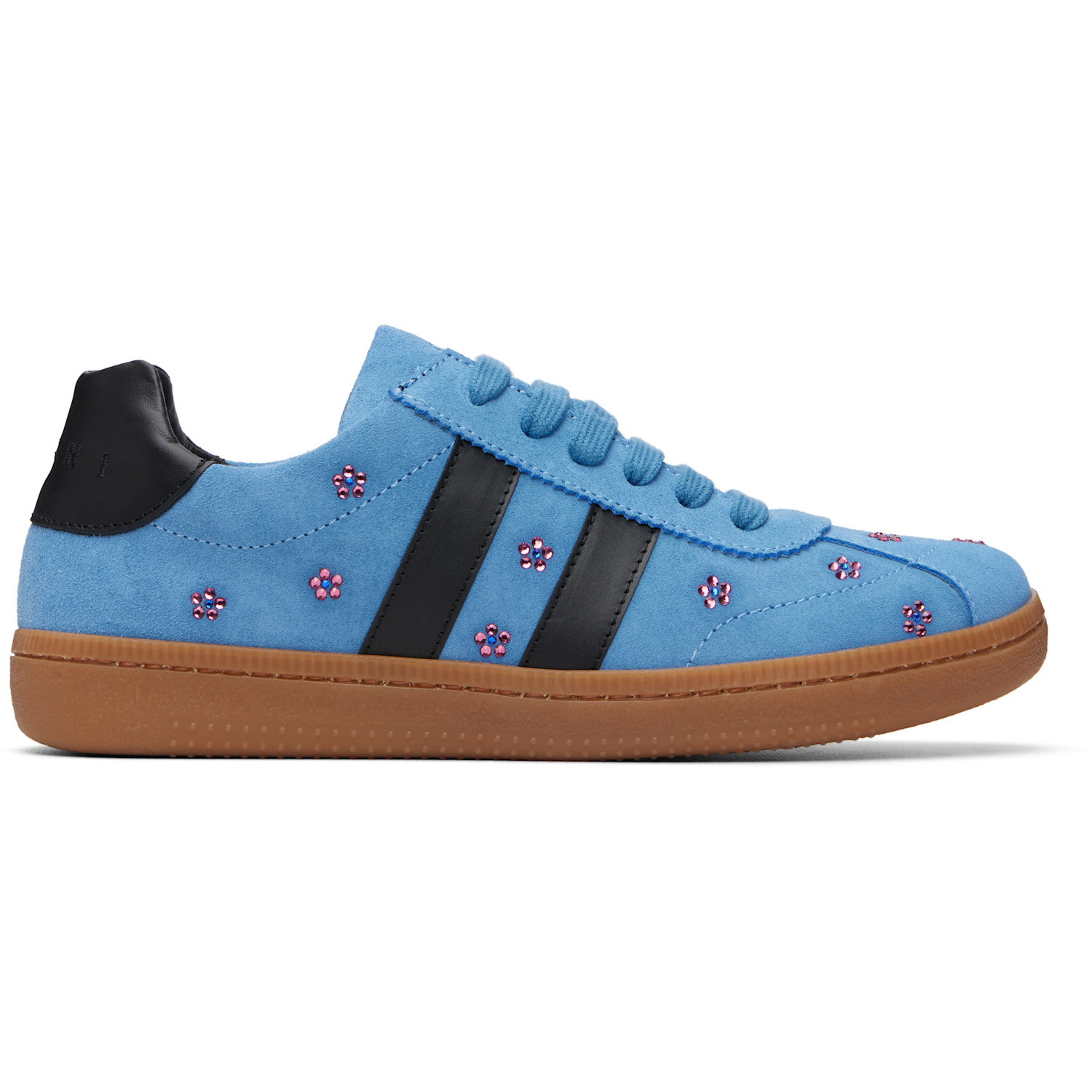 Marni Big Kids Blue Suede Sneakers