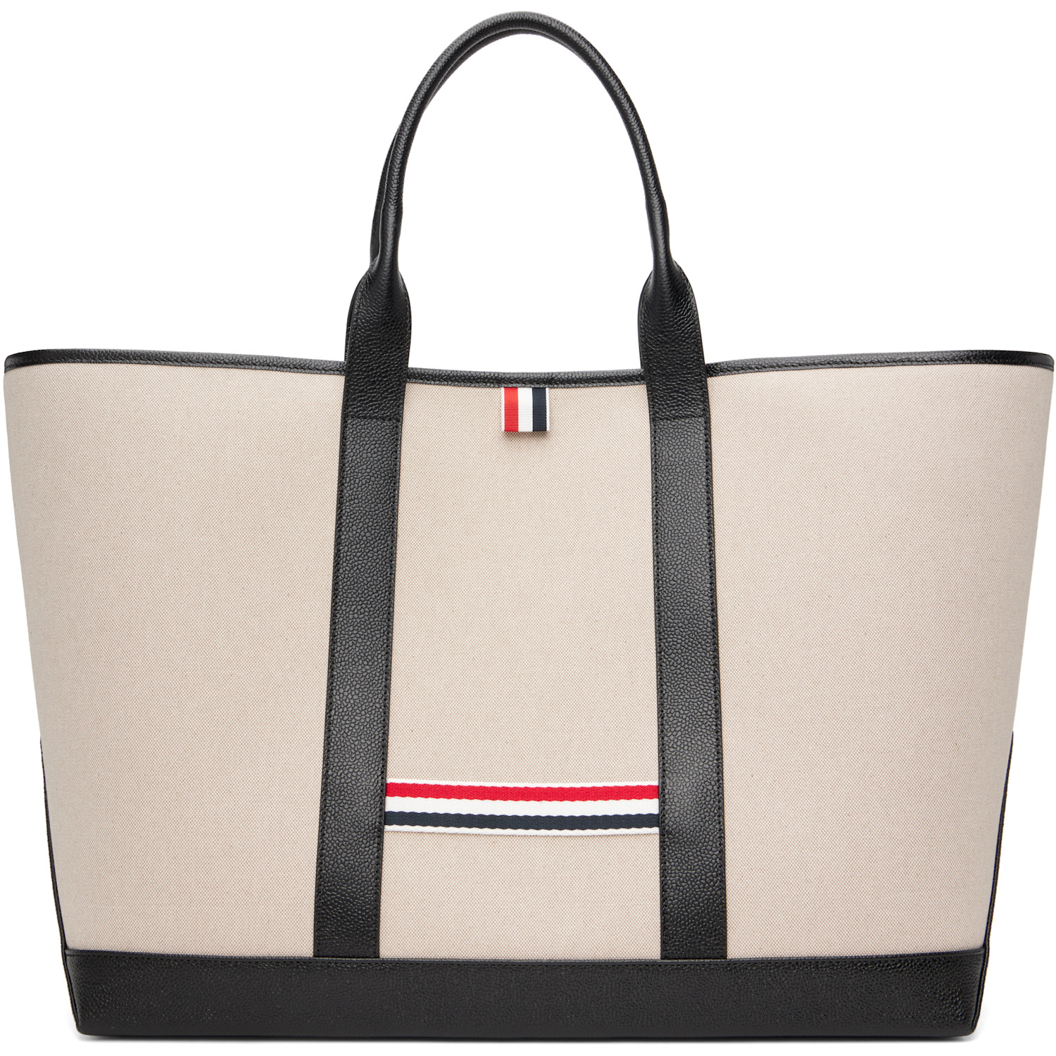 Thom Browne Beige Salt & Pepper Cotton Canvas Oversized Tool Tote
