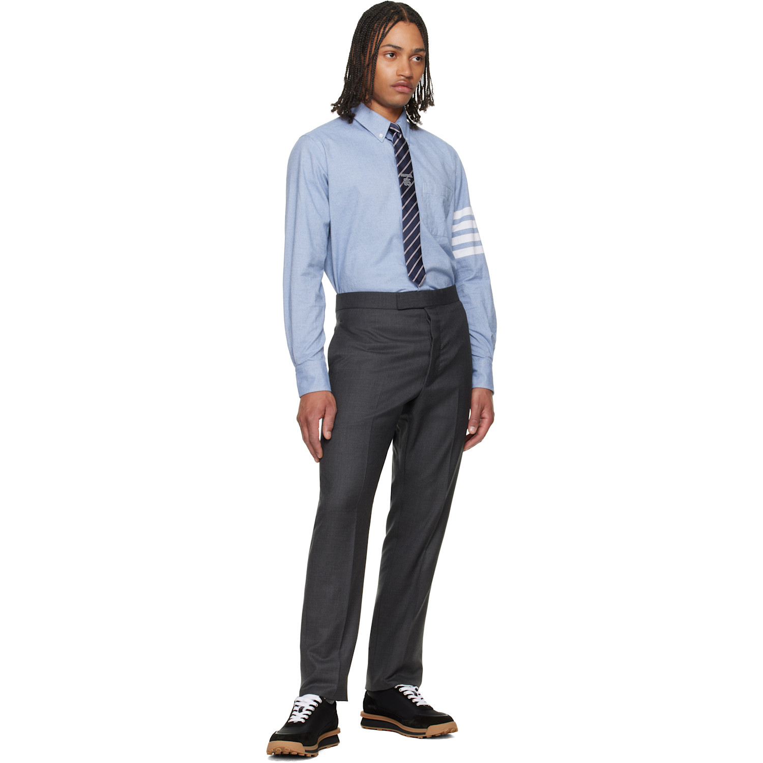  Thom Browne Navy Jacquard 'browne 65' Tie 
