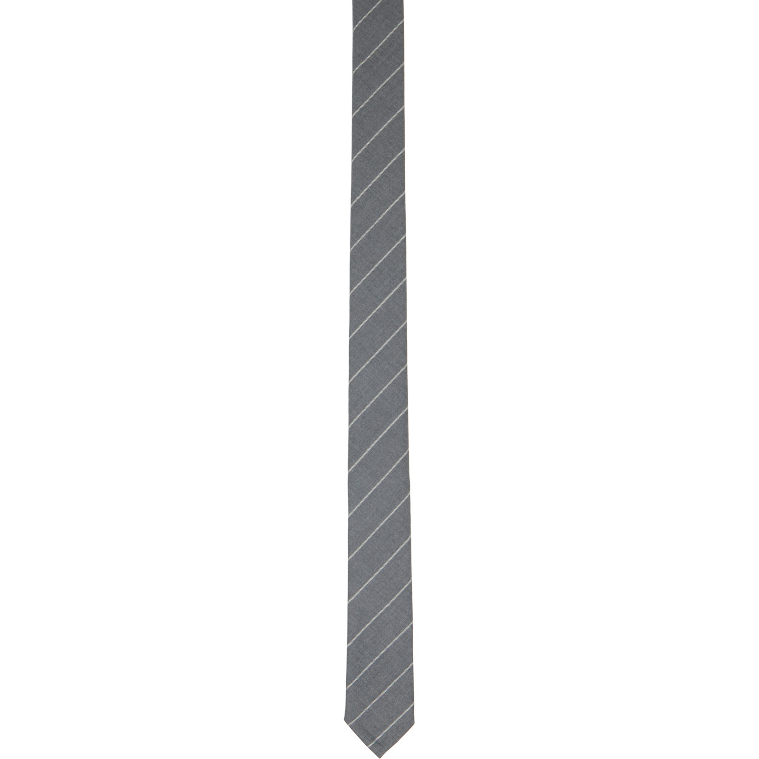 Thom Browne Gray Pinstripe Tie In 035 Med Grey