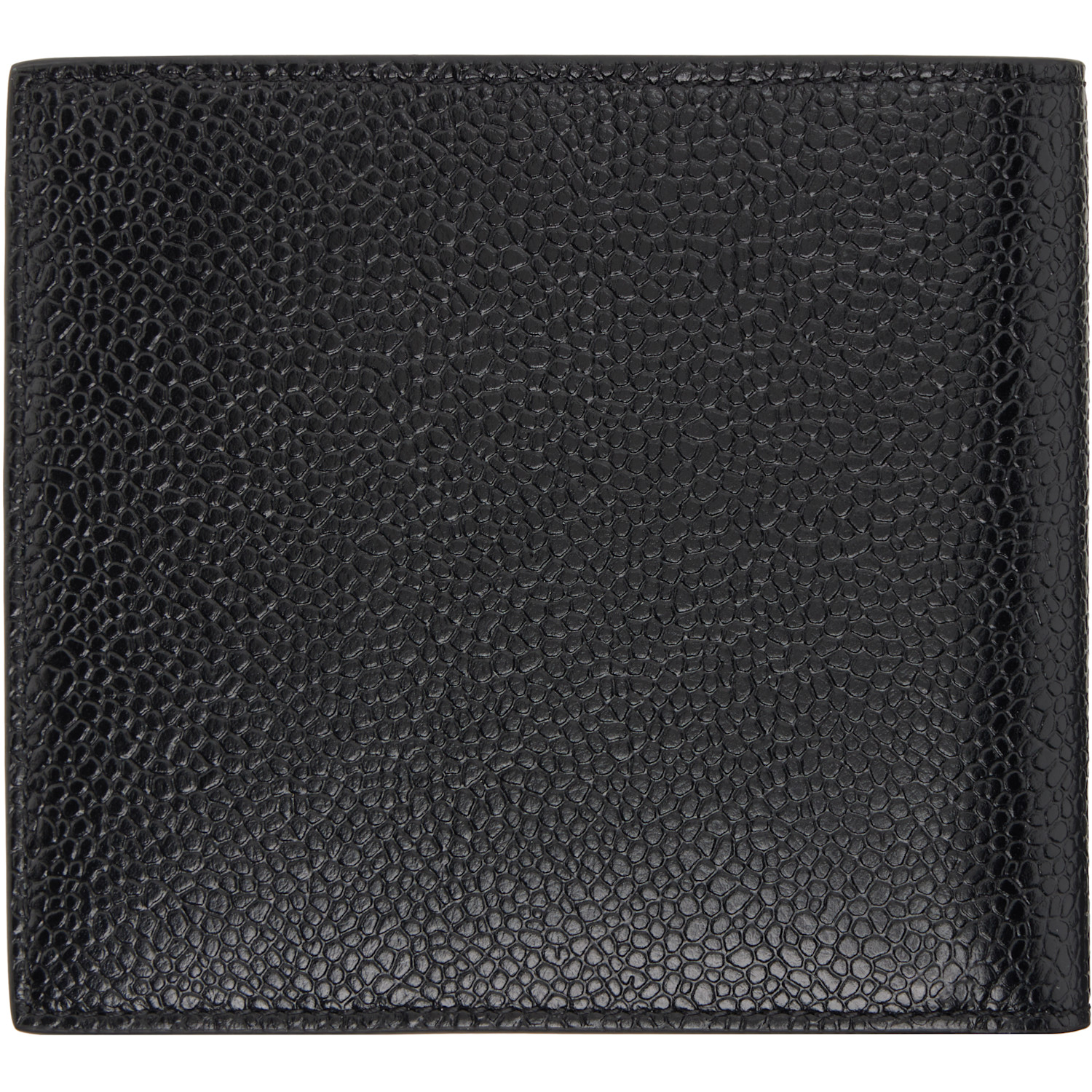  Thom Browne Black Pebble Grain Leather Billfold Wallet 