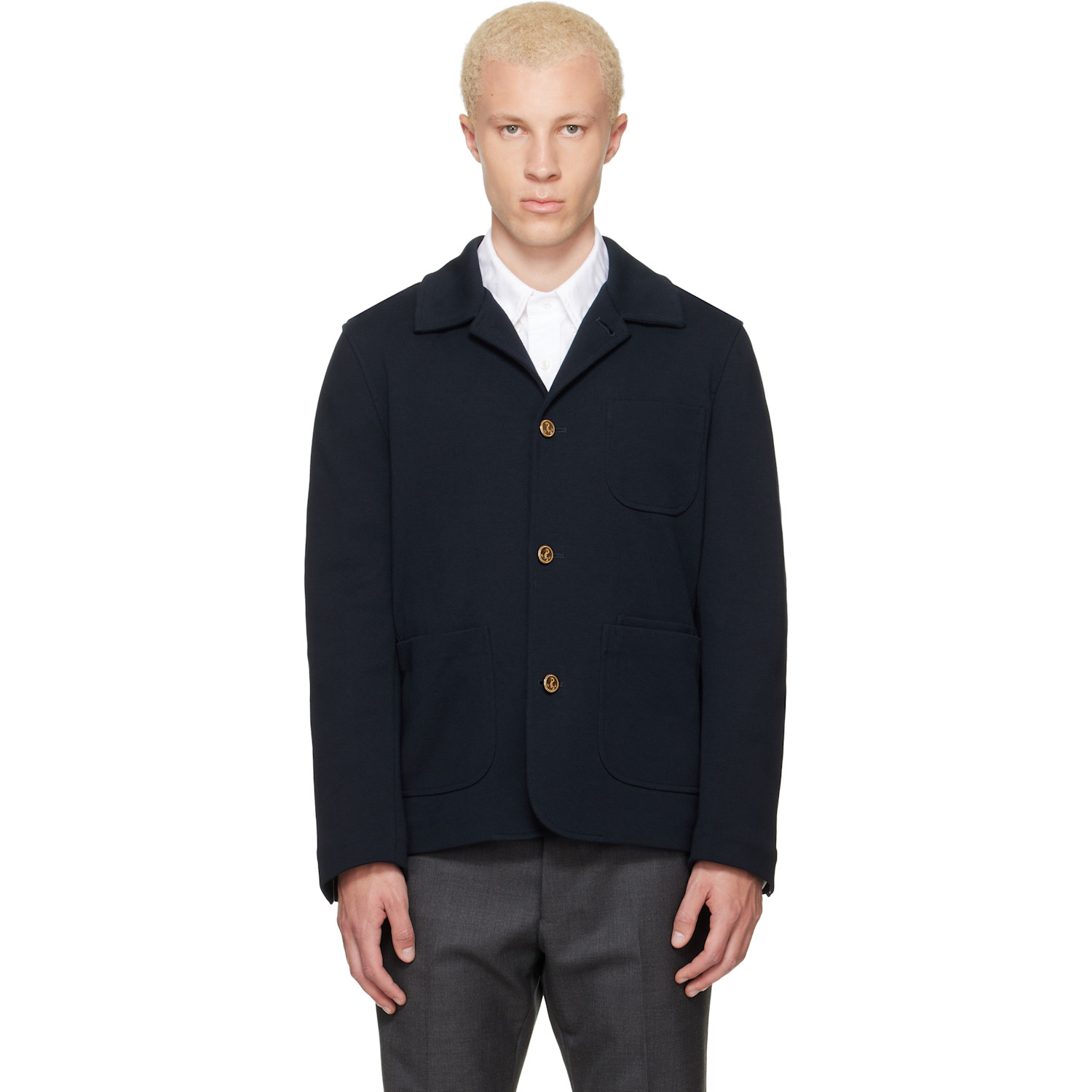 Thom Browne Navy Car Jacket