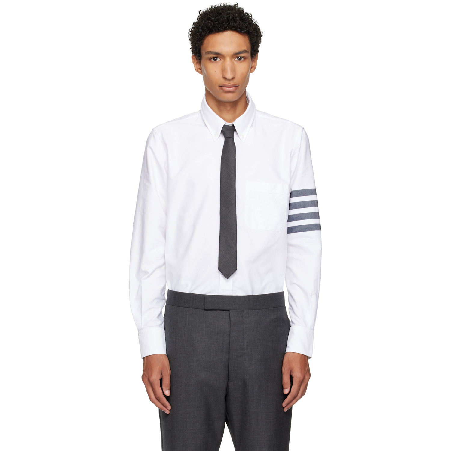 Thom Browne White Oxford 4-Bar Shirt