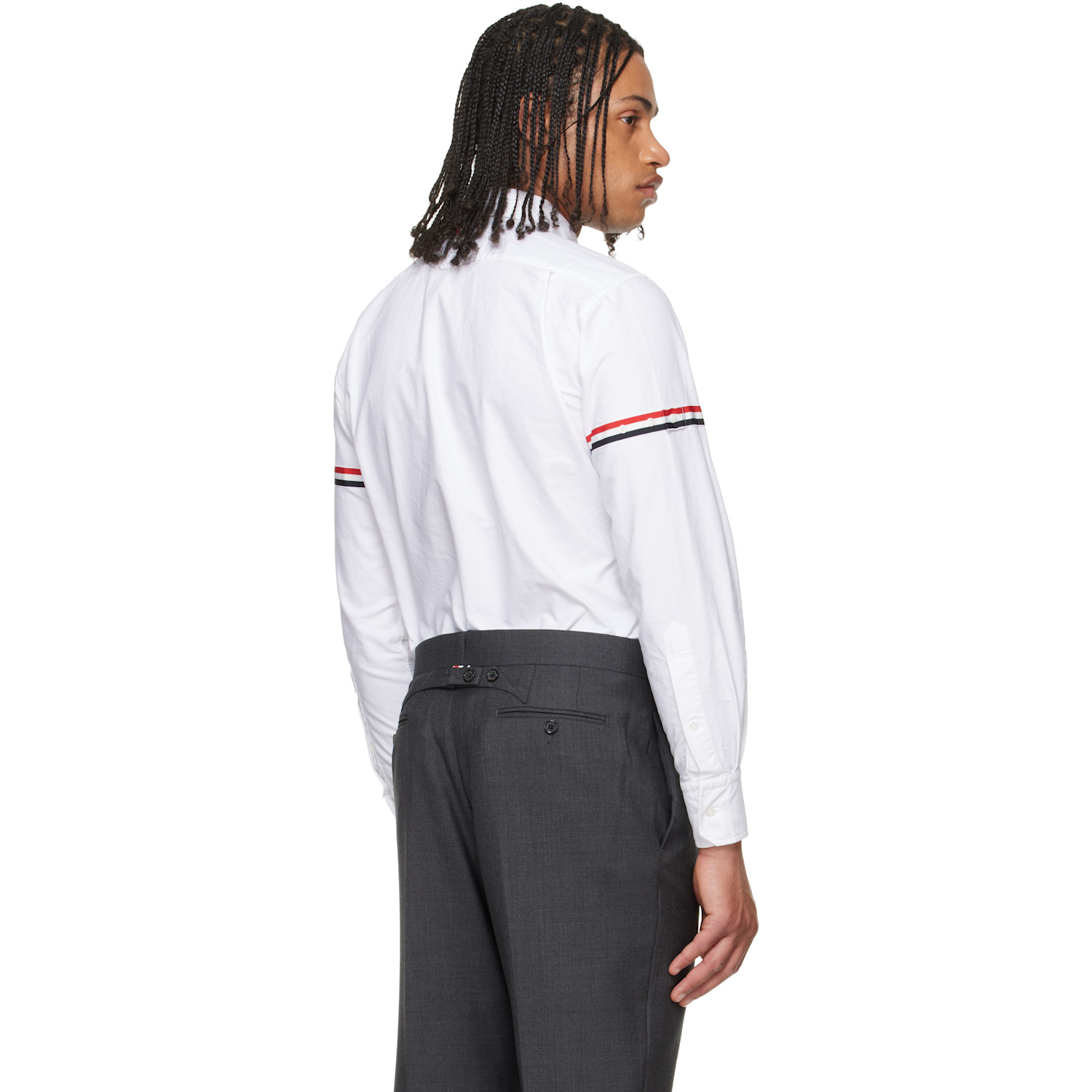  Thom Browne White Oxford Rwb Armband Shirt 