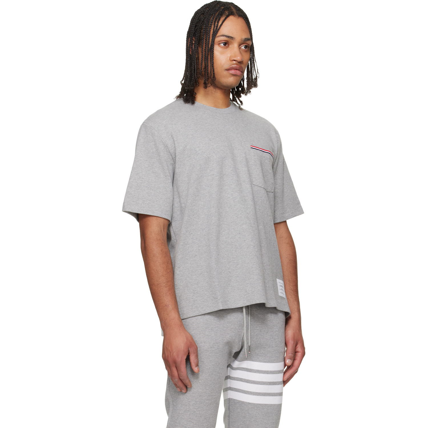  Thom Browne Gray Milano Cotton Oversized Pocket T-shirt 