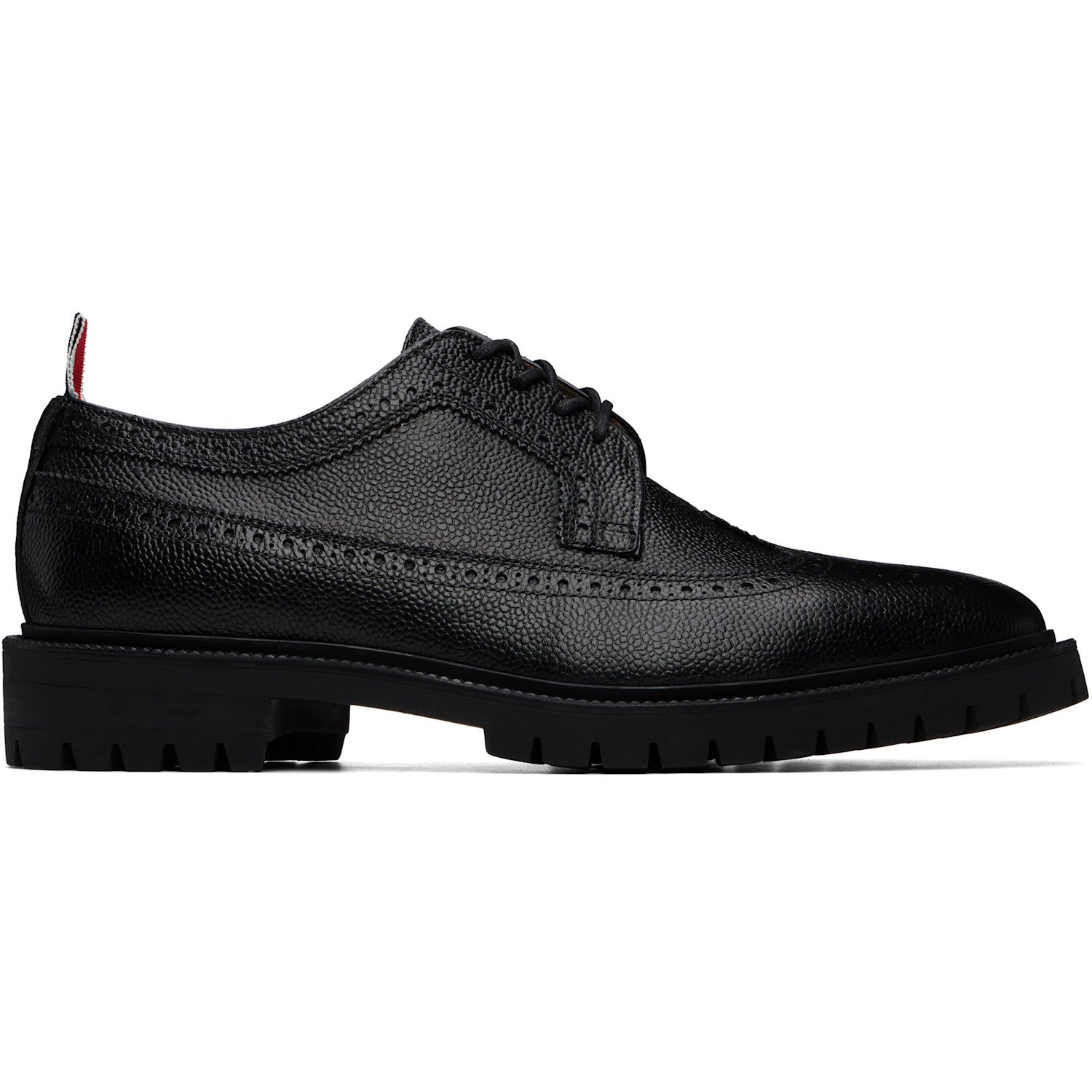 Thom Browne Black Pebble Grain Leather Longwing Brogues