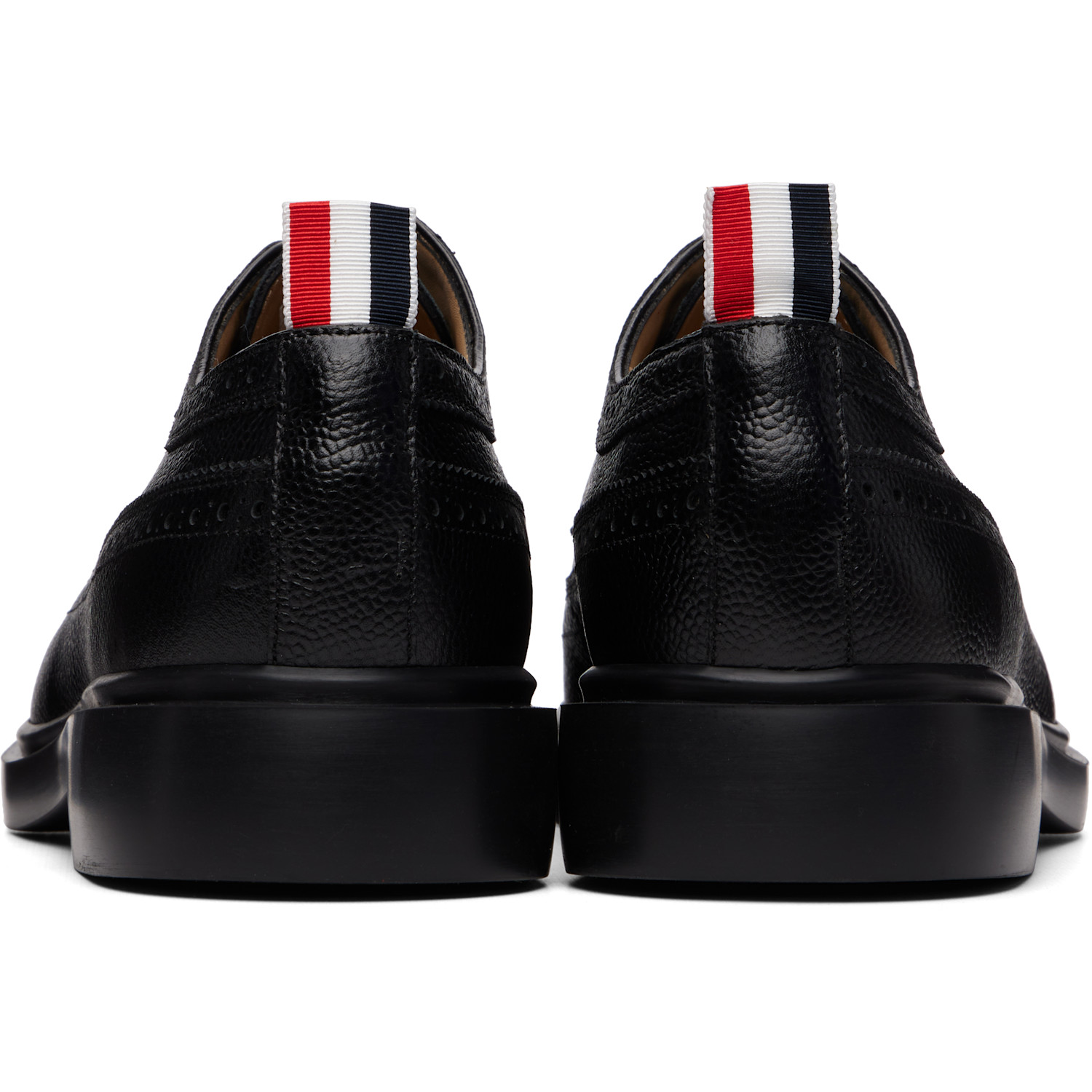  Thom Browne Black Pebble Grain Longwing Brogues 