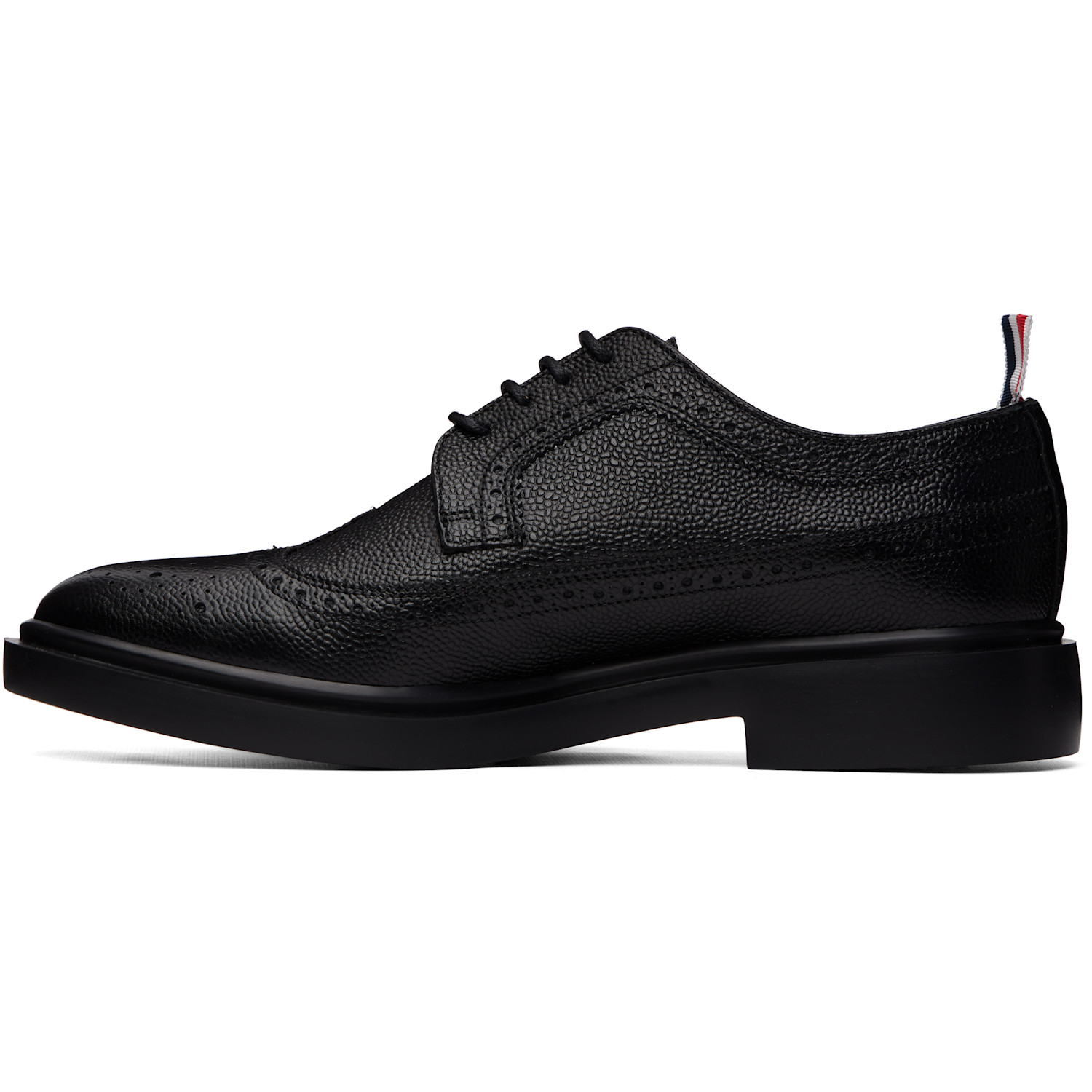 Thom Browne Black Pebble Grain Longwing Brogues 