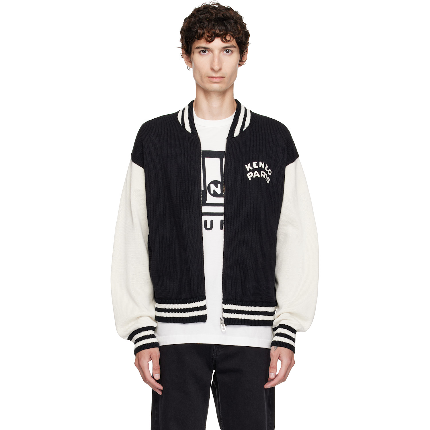 Kenzo Black Kenzo Paris 'KENZO Paris Emblem' Varsity Cardigan