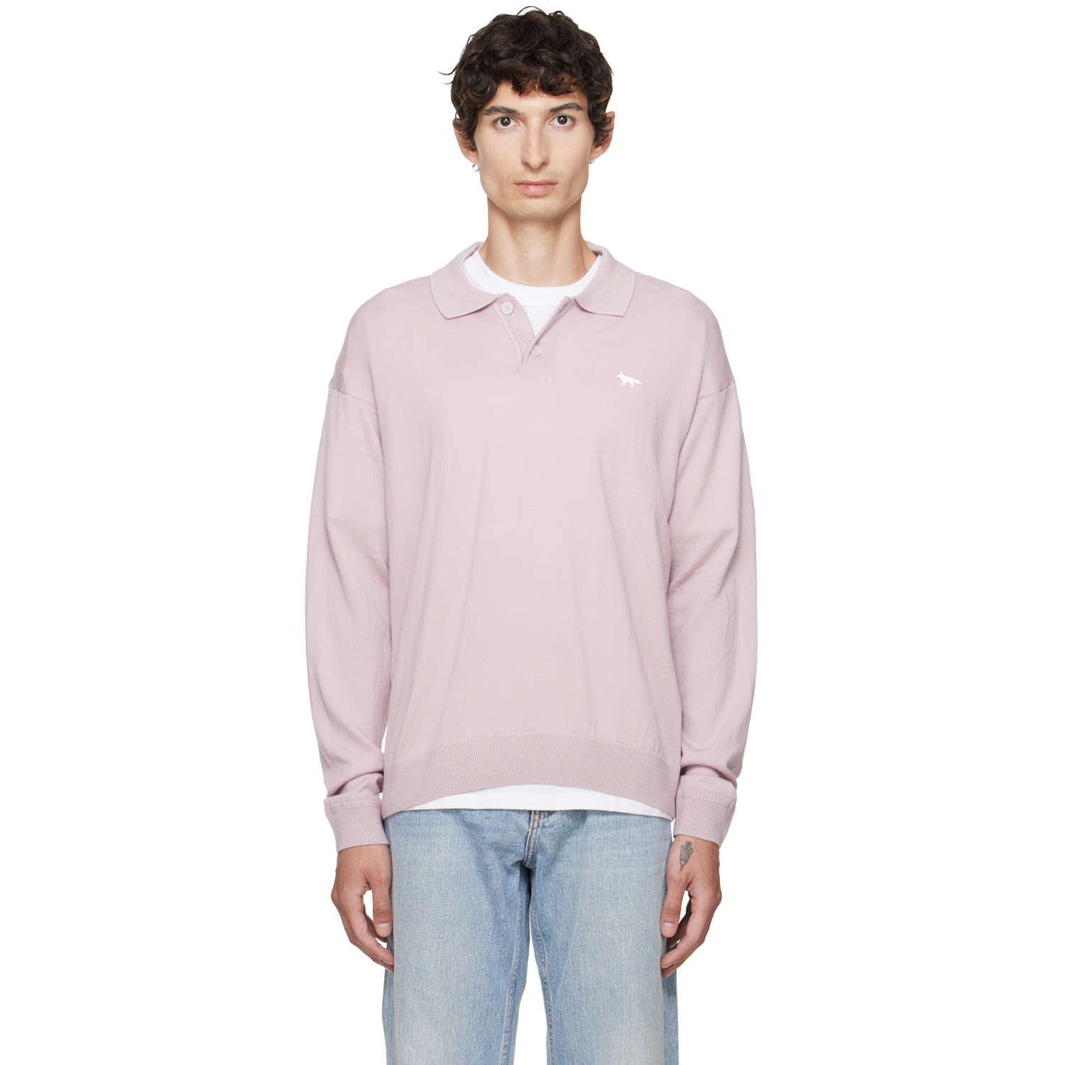 Maison Kitsuné Purple Profile Fox Comfort Polo