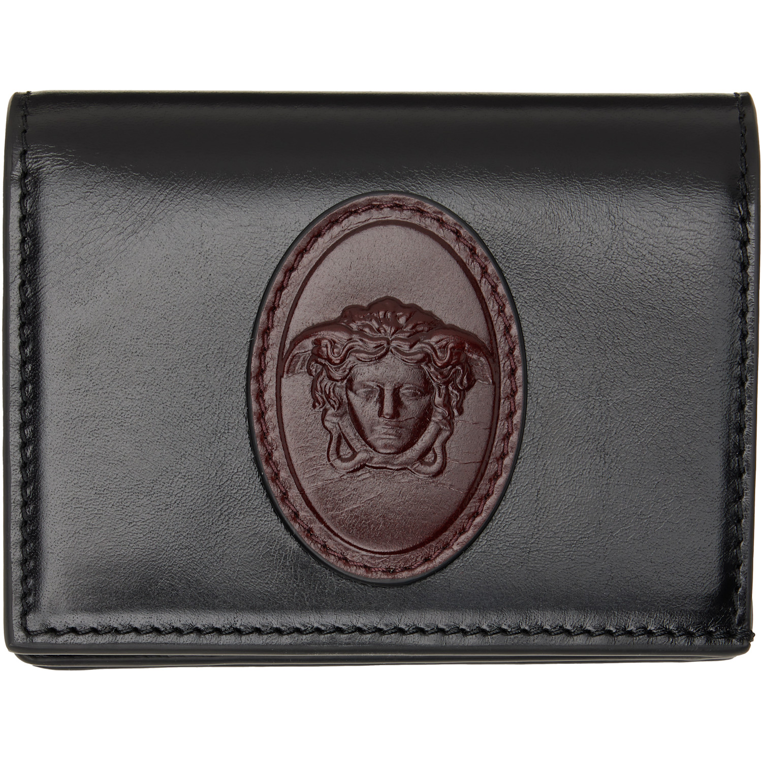 Versace Black Roomy Leather Wallet