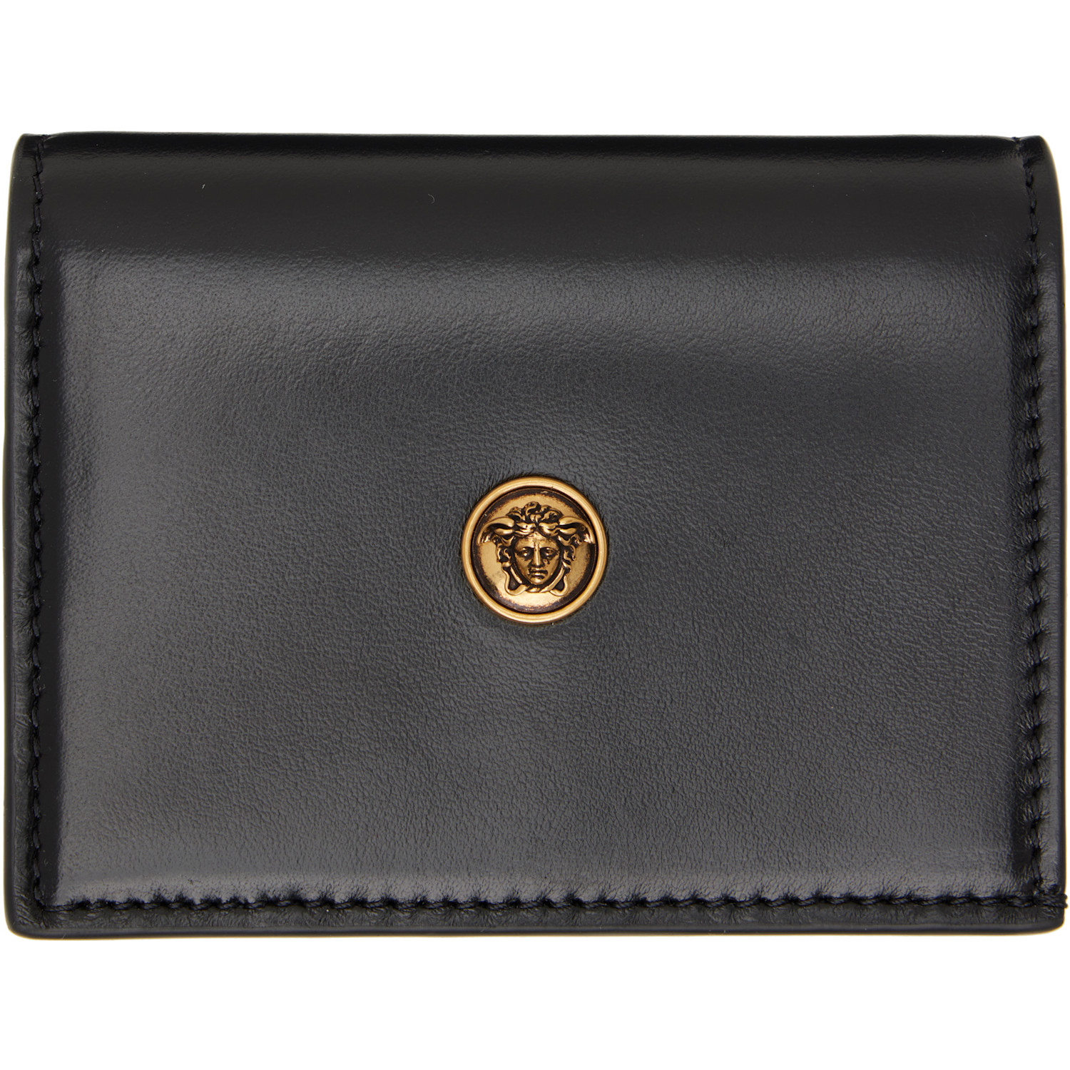 Versace Black Emblème Leather Wallet