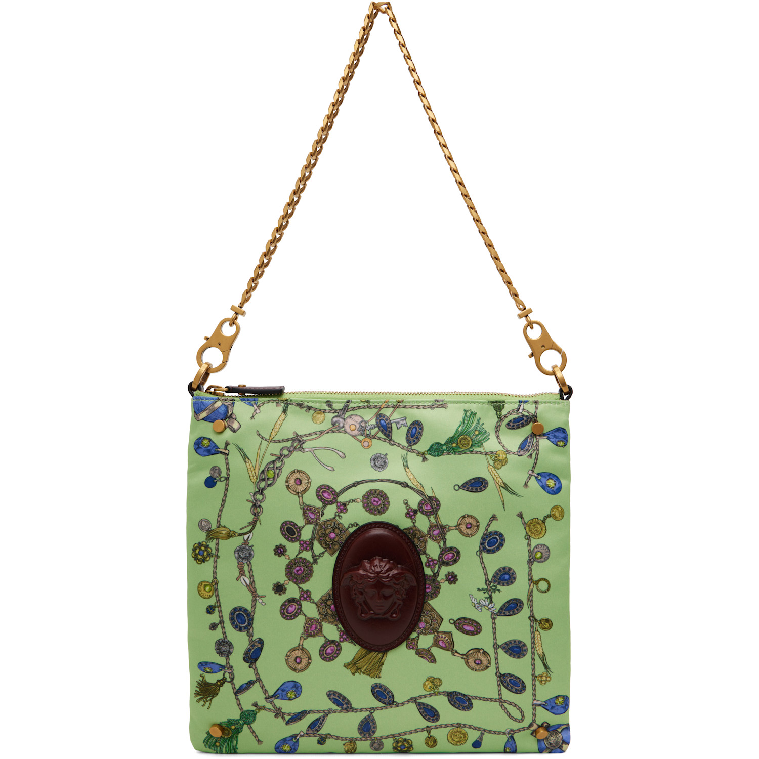 Versace Green Cabine Printed Duchesse Bag
