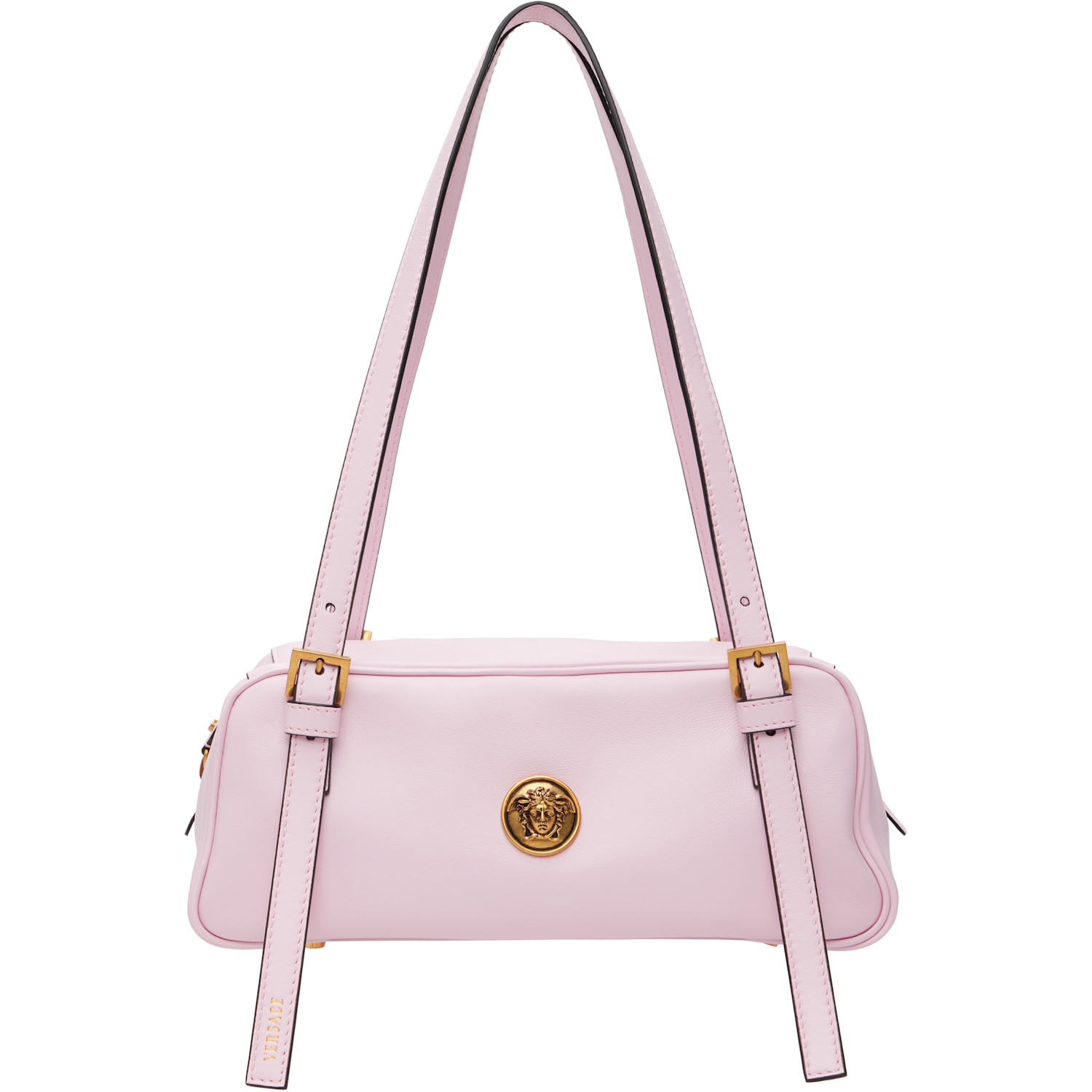 Versace Pink Emblème Nappa Bowling Bag