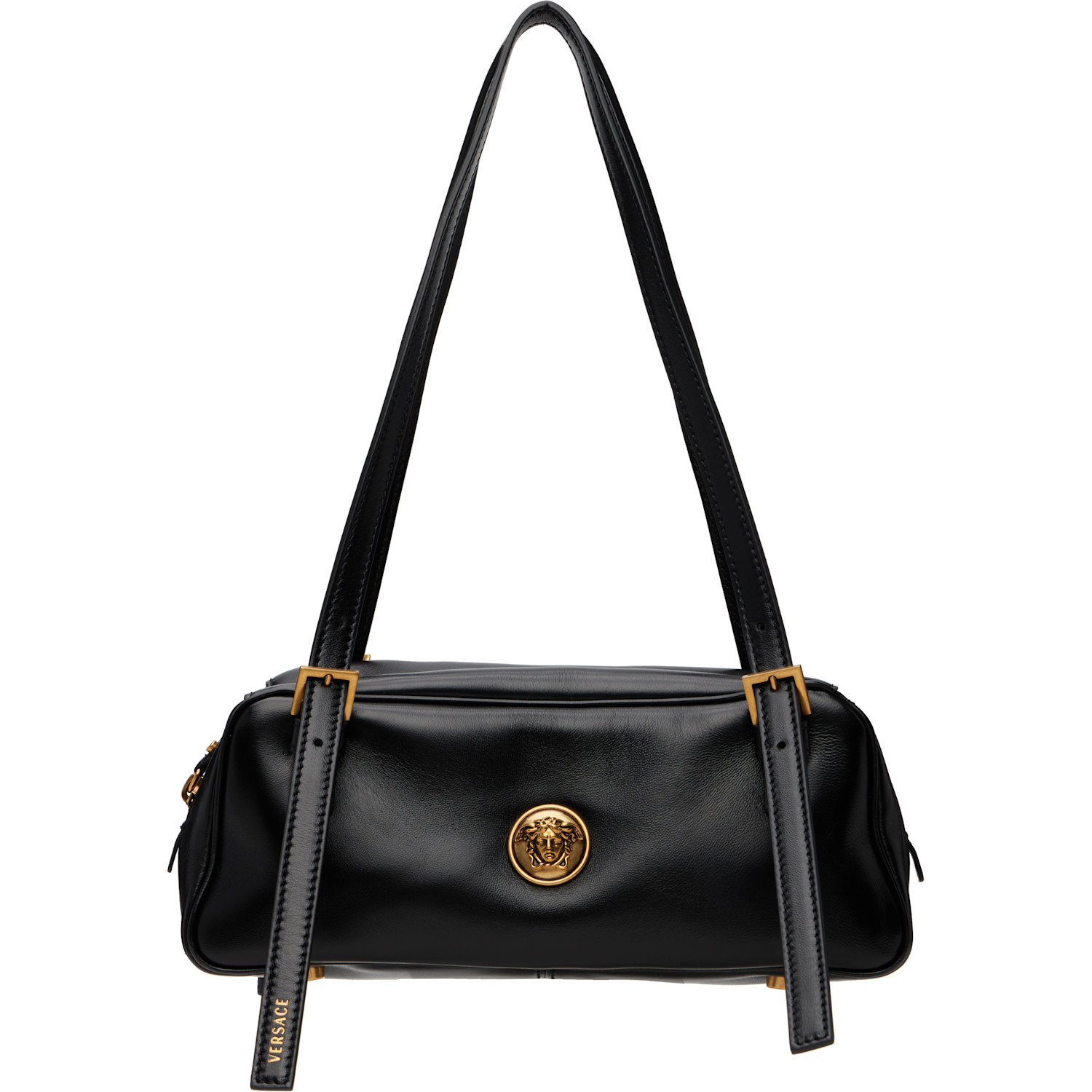 Versace Black Emblème Nappa Bowling Bag